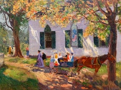 Amerikanische weibliche Künstlerin Bertha Sophia Menzler-Peyton „Annisquam Church“