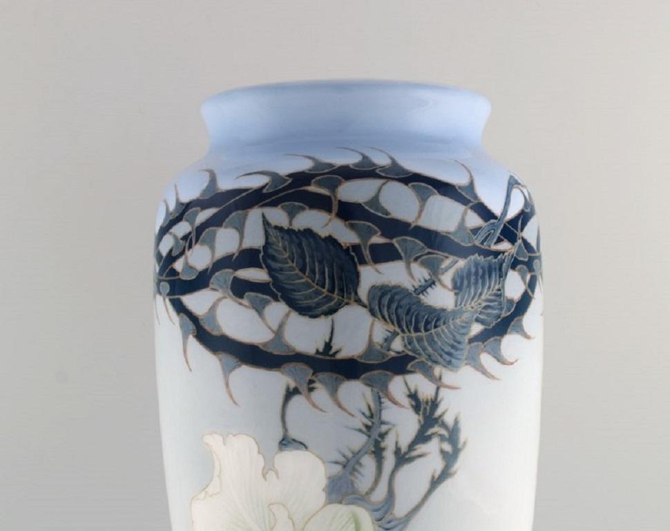 Early 20th Century Bertha Nathanielsen for Royal Copenhagen, Large Unique Art Nouveau Vase For Sale