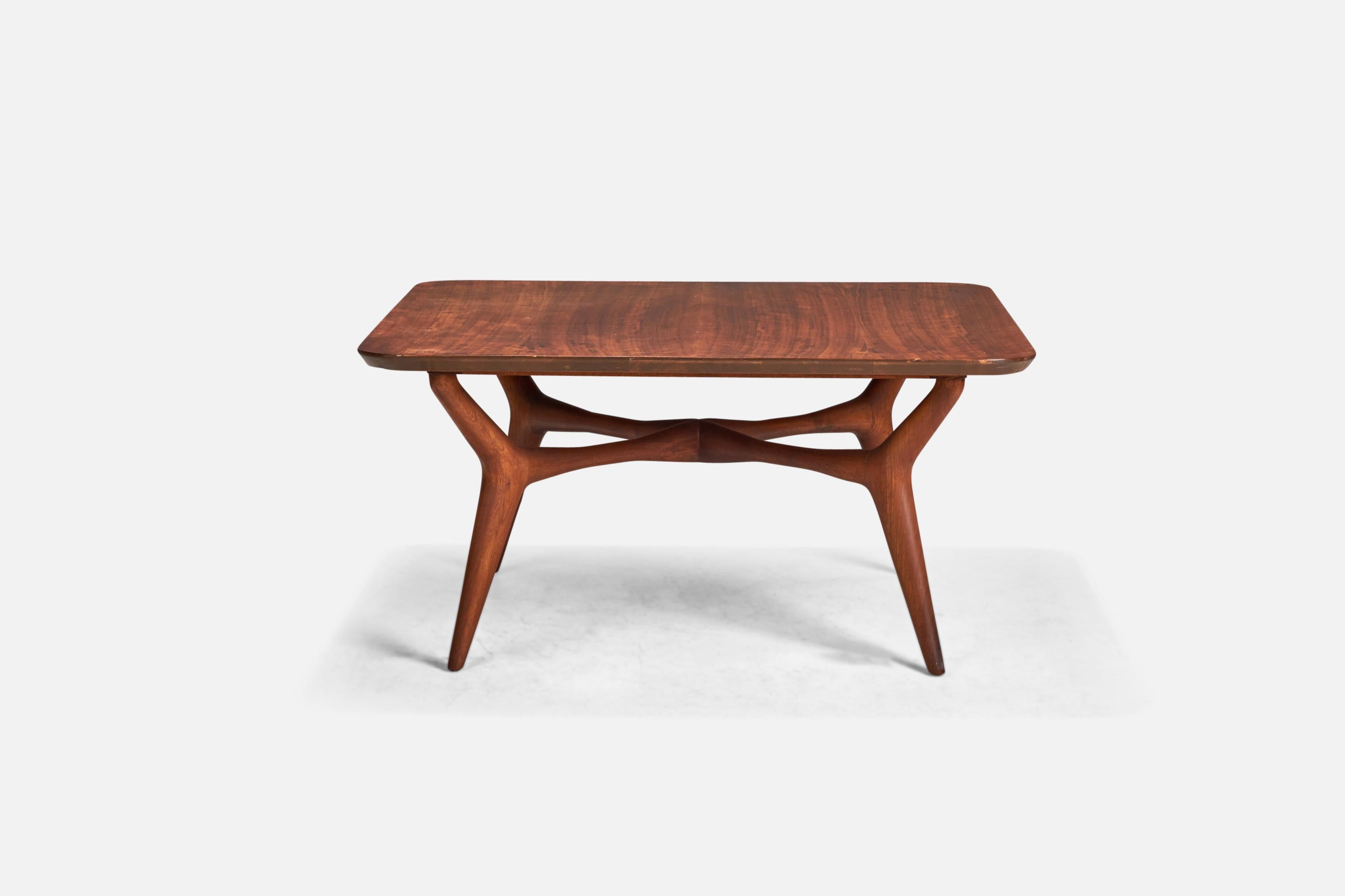 Mid-Century Modern Bertha Schaefer, Coffee Table, Walnut, Singer & Sons, USA, 1950s For Sale