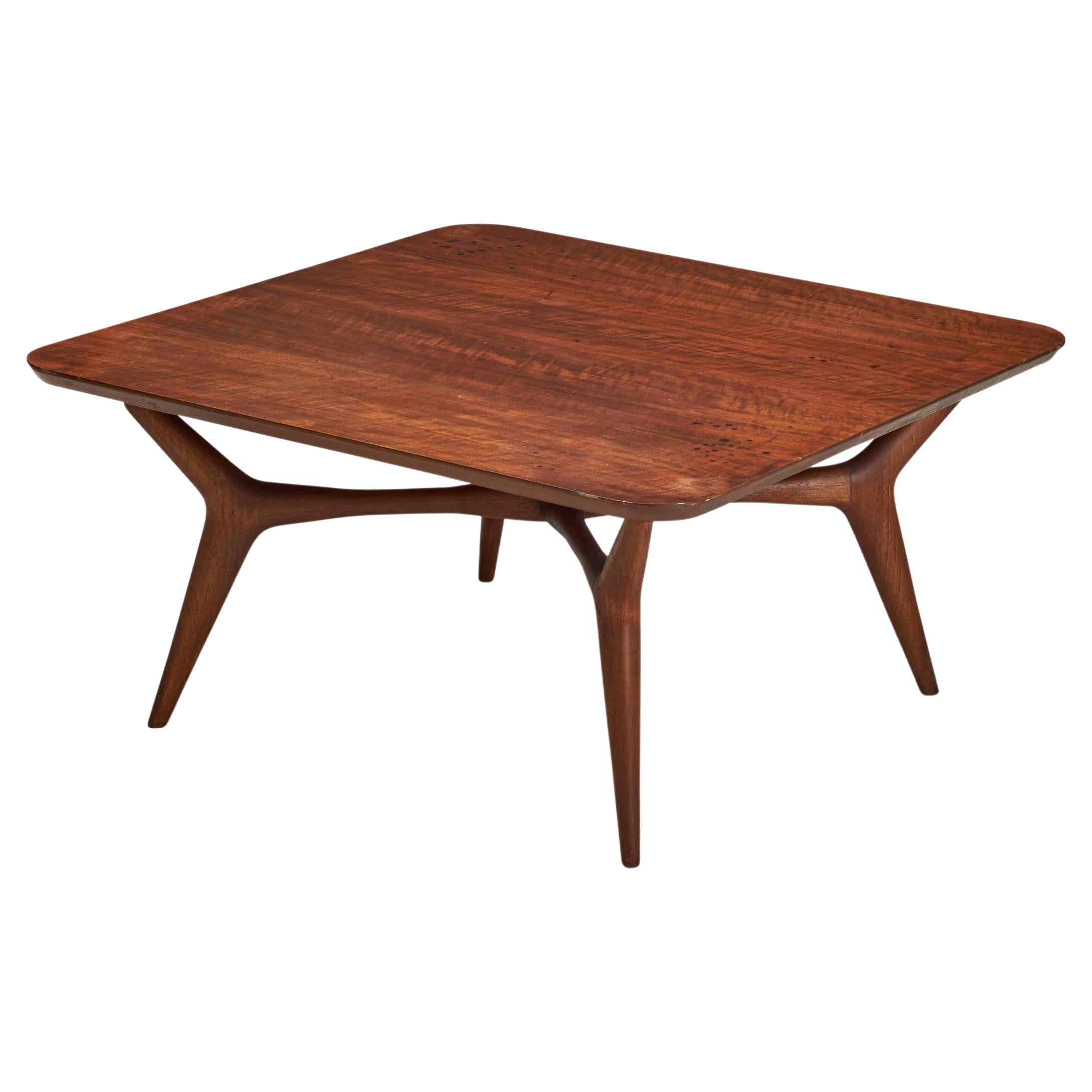 Bertha Schaefer, Coffee Table, Walnut, Singer & Sons, USA, 1950s For Sale