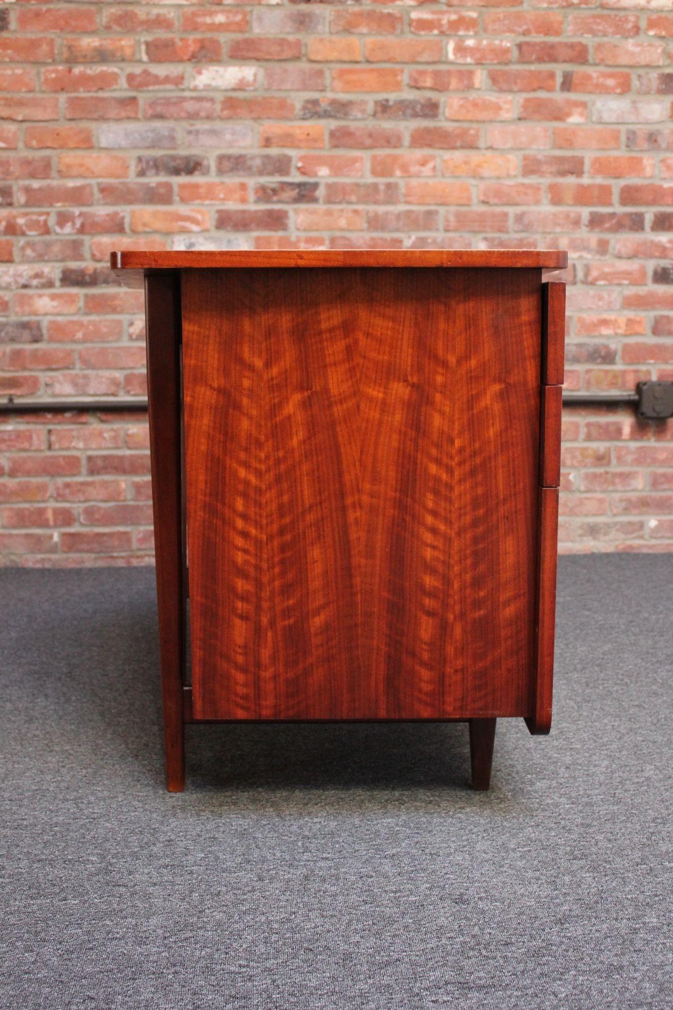 Metal Bertha Schaefer for Singer and Sons Italian Walnut Asymmetrical Desk For Sale