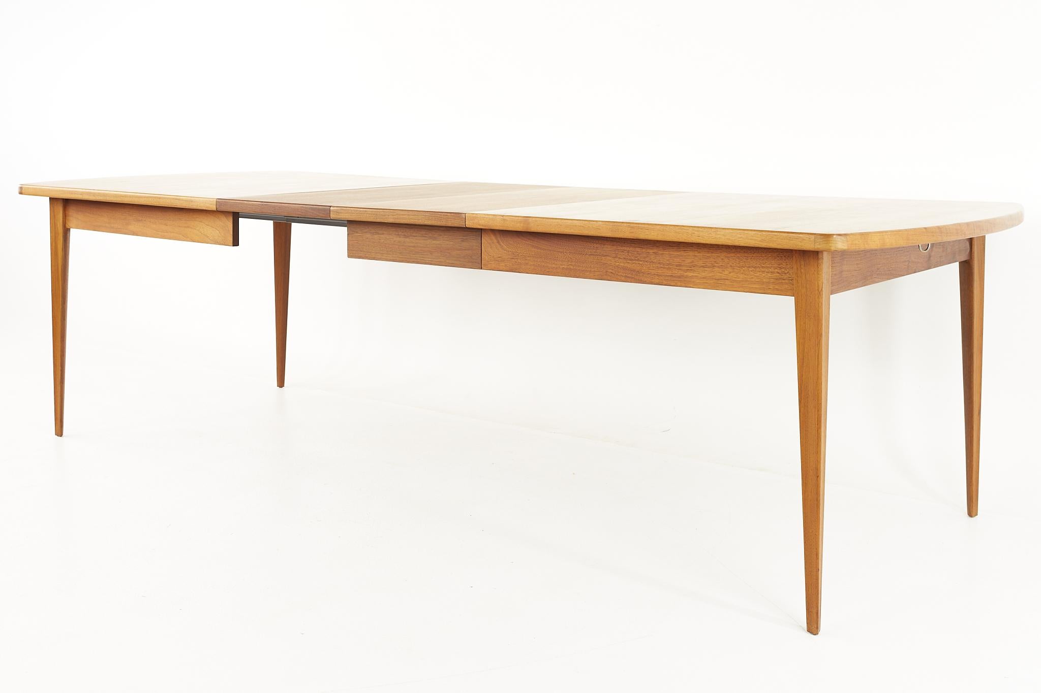 Bertha Schaefer for Singer and Sons Mid Century Walnut Expanding Dining Table 7