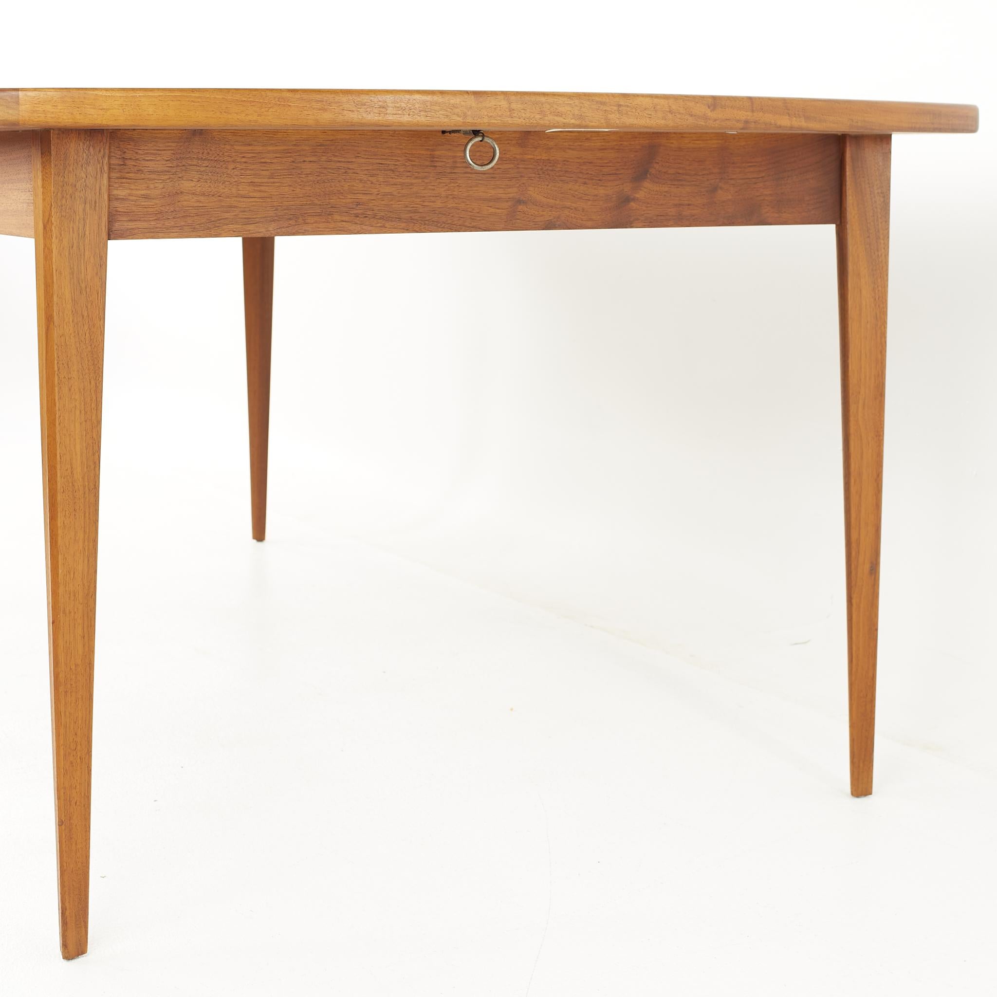 Bertha Schaefer for Singer and Sons Mid Century Walnut Expanding Dining Table 13