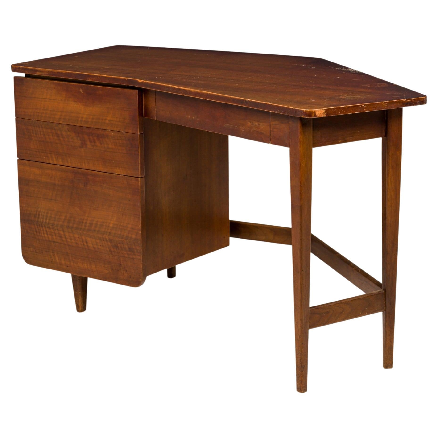 Bertha Schaefer for Singer & Sons American Mid-Century Angle Top Writing Desk For Sale