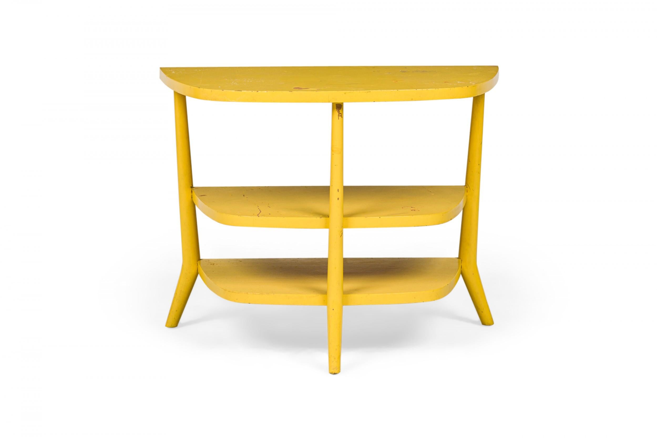 Bertha Schaefer for Singer & Sons Three-Tier Yellow Painted End / Side Table In Good Condition For Sale In New York, NY