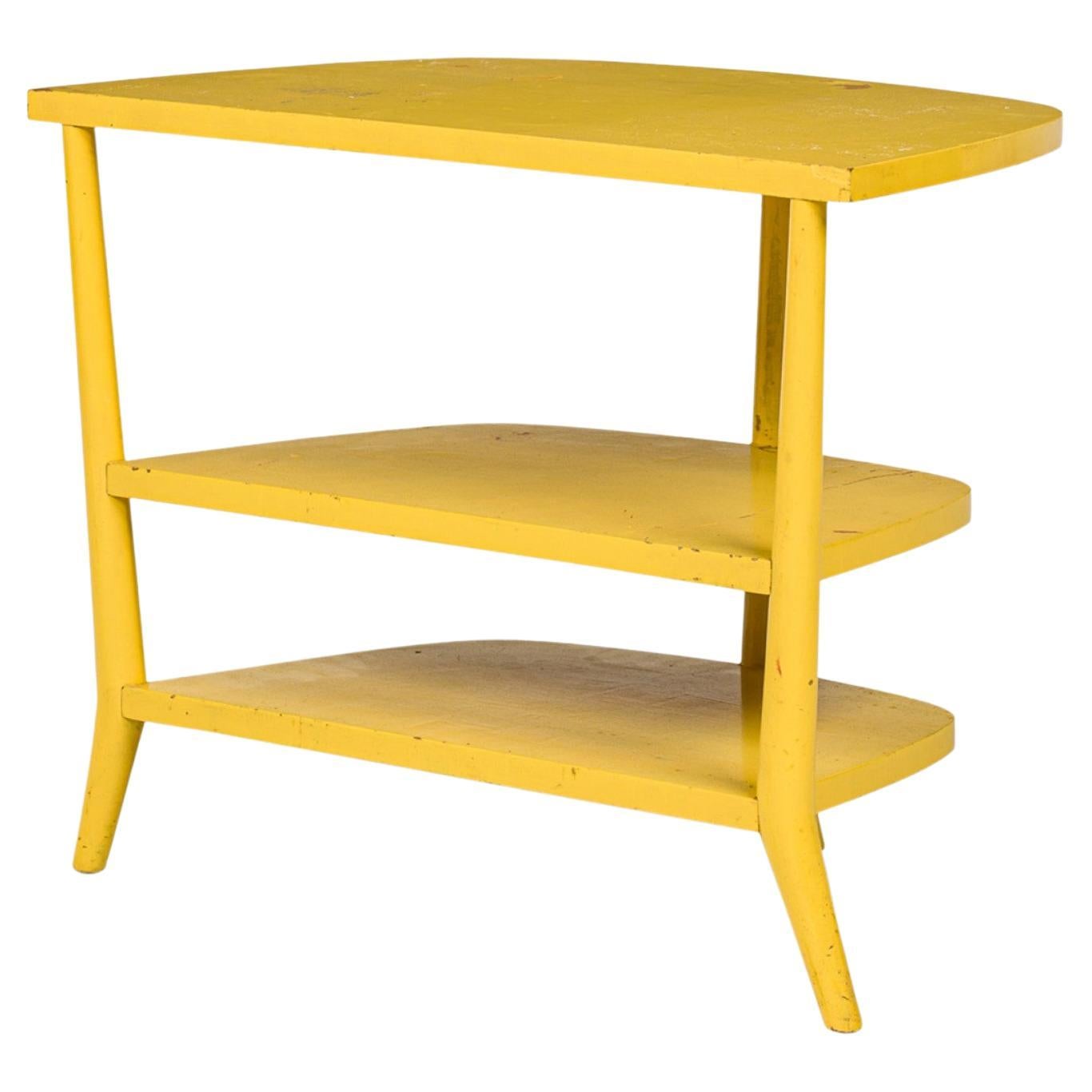 Bertha Schaefer for Singer & Sons Three-Tier Yellow Painted End / Side Table For Sale