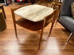 Bertha Schaefer for Singer & Sons Travertine Side Table