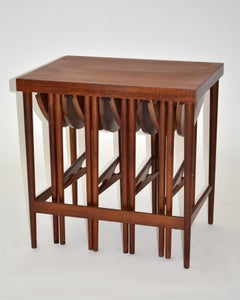 Walnut Nesting or Serving Tables by Bertha Schaefer for Singer & Sons, 1950s