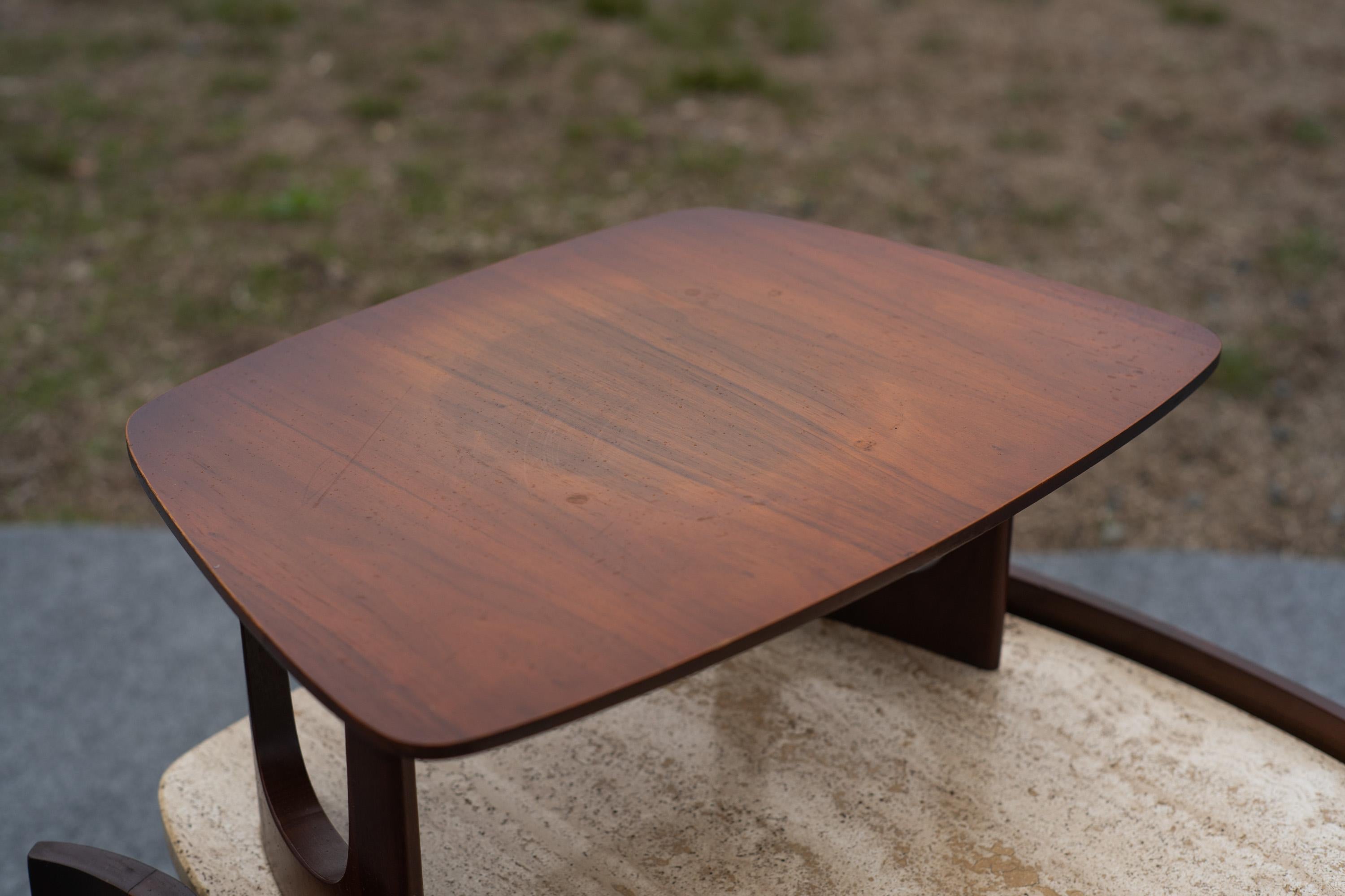 Bertha Schaefer for Singer & Sons Walnut & Travertine Marble Living Table Set For Sale 13