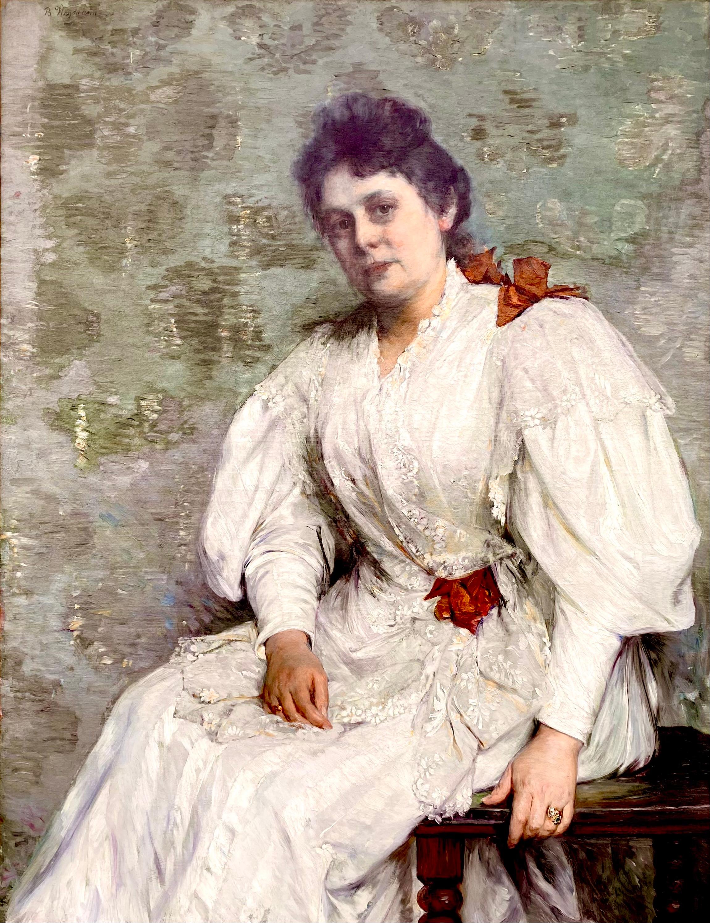 Bertha Wegmann
Soglio, Switzerland 1847 – 1926 Copenhagen
Danish Painter

'Portrait of a Woman in White Dress'

In 2022, the painting 