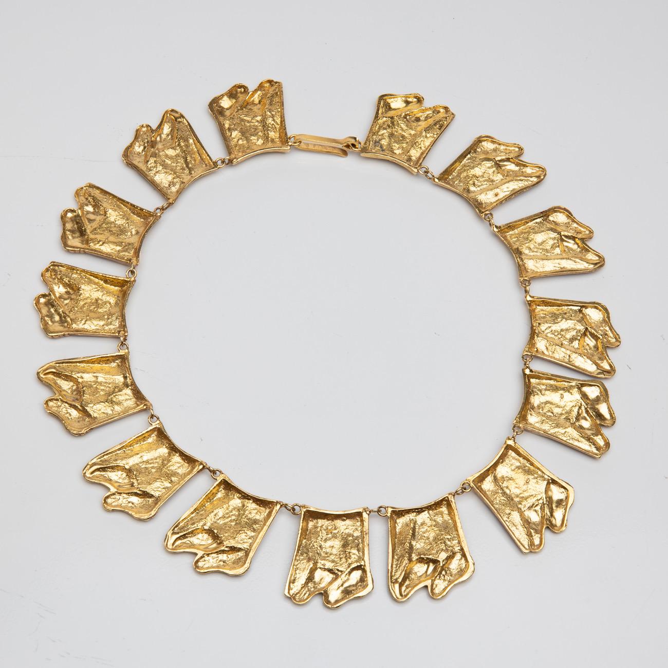 Mid-20th Century Berthe Aux Grandes Pieds, Gilded Bronze Necklace, Line Vautrin 'France'