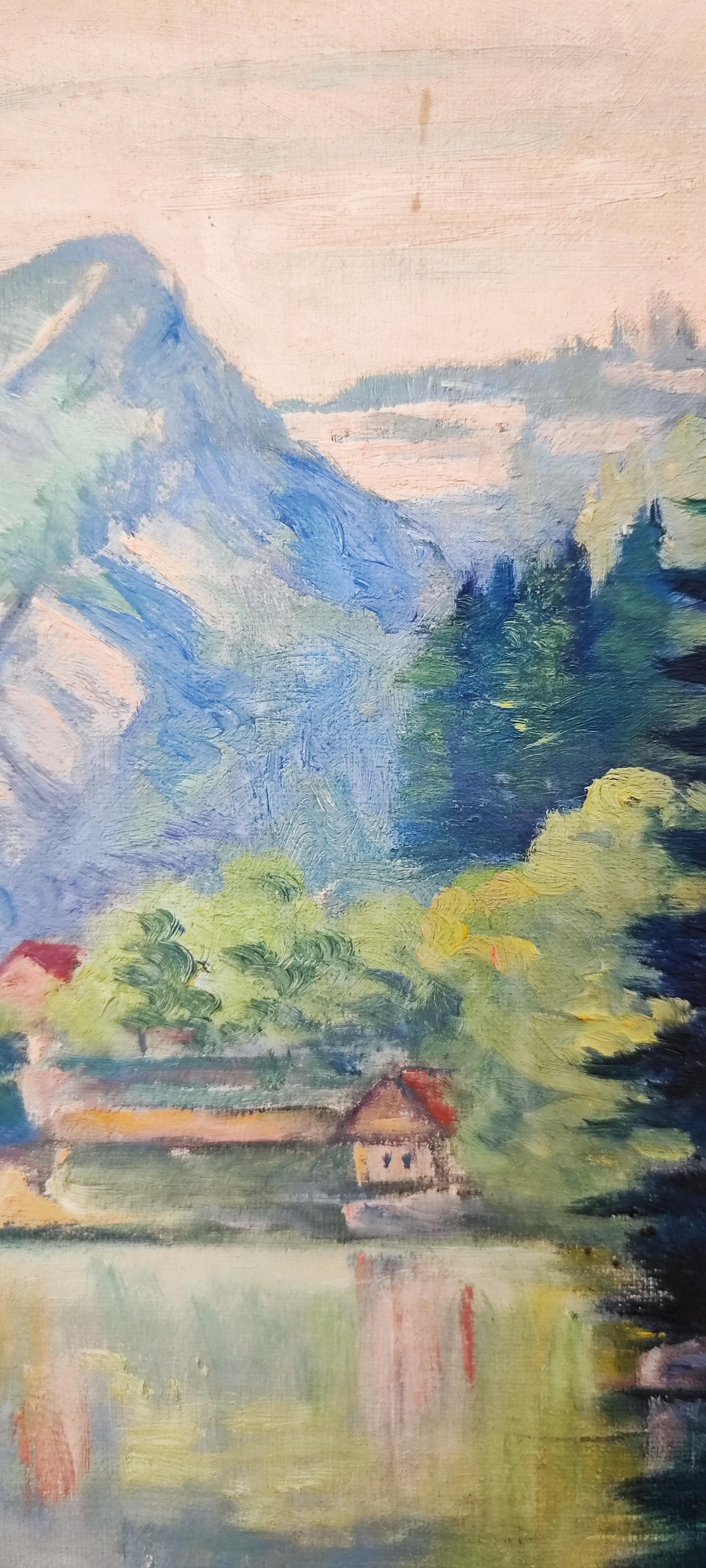 Landscape lake and mountain face For Sale 2