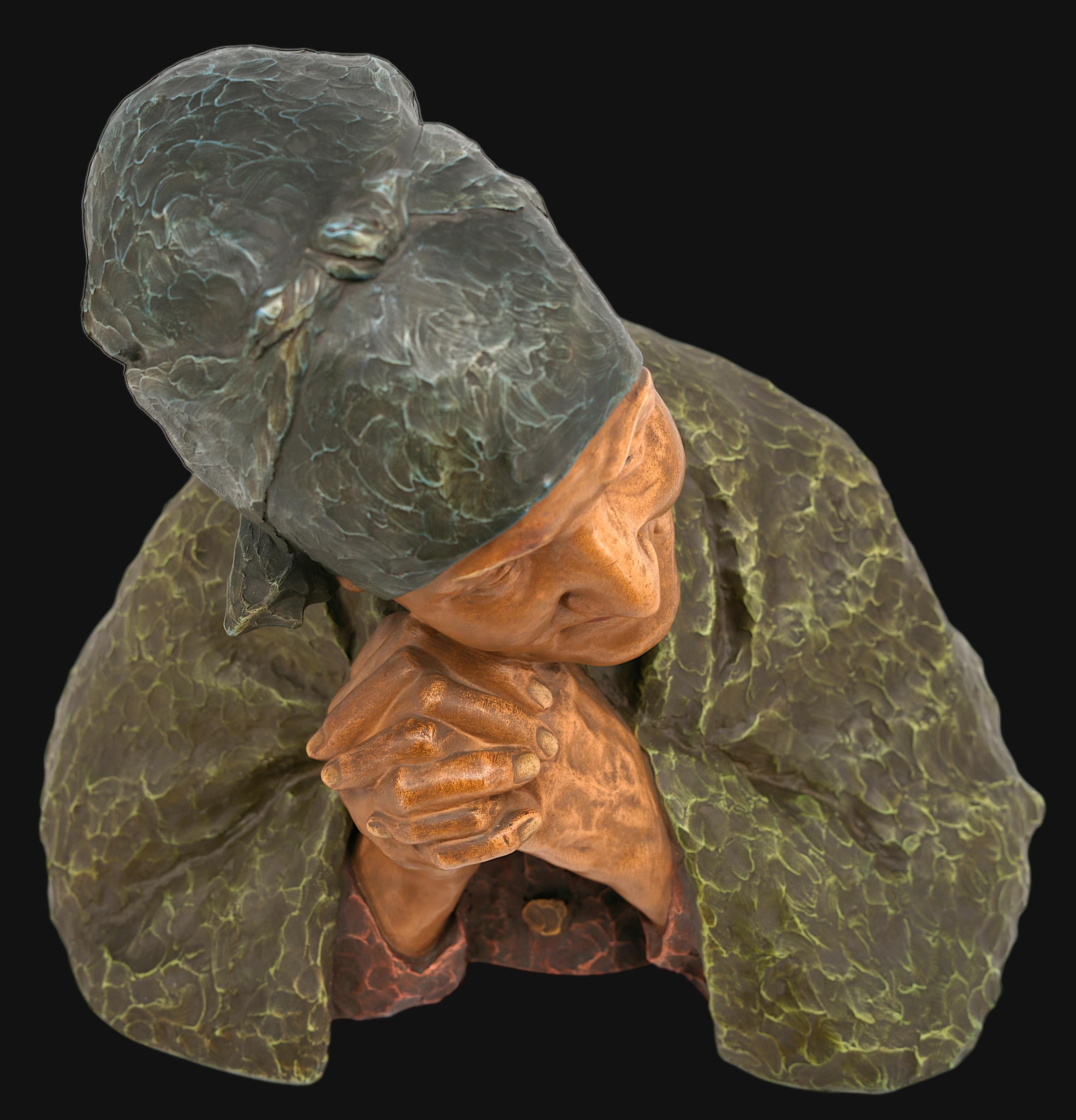 Berthe GIRARDET Alte Frau Alte Frauenbüste Skulptur, ca.1900 im Angebot 2