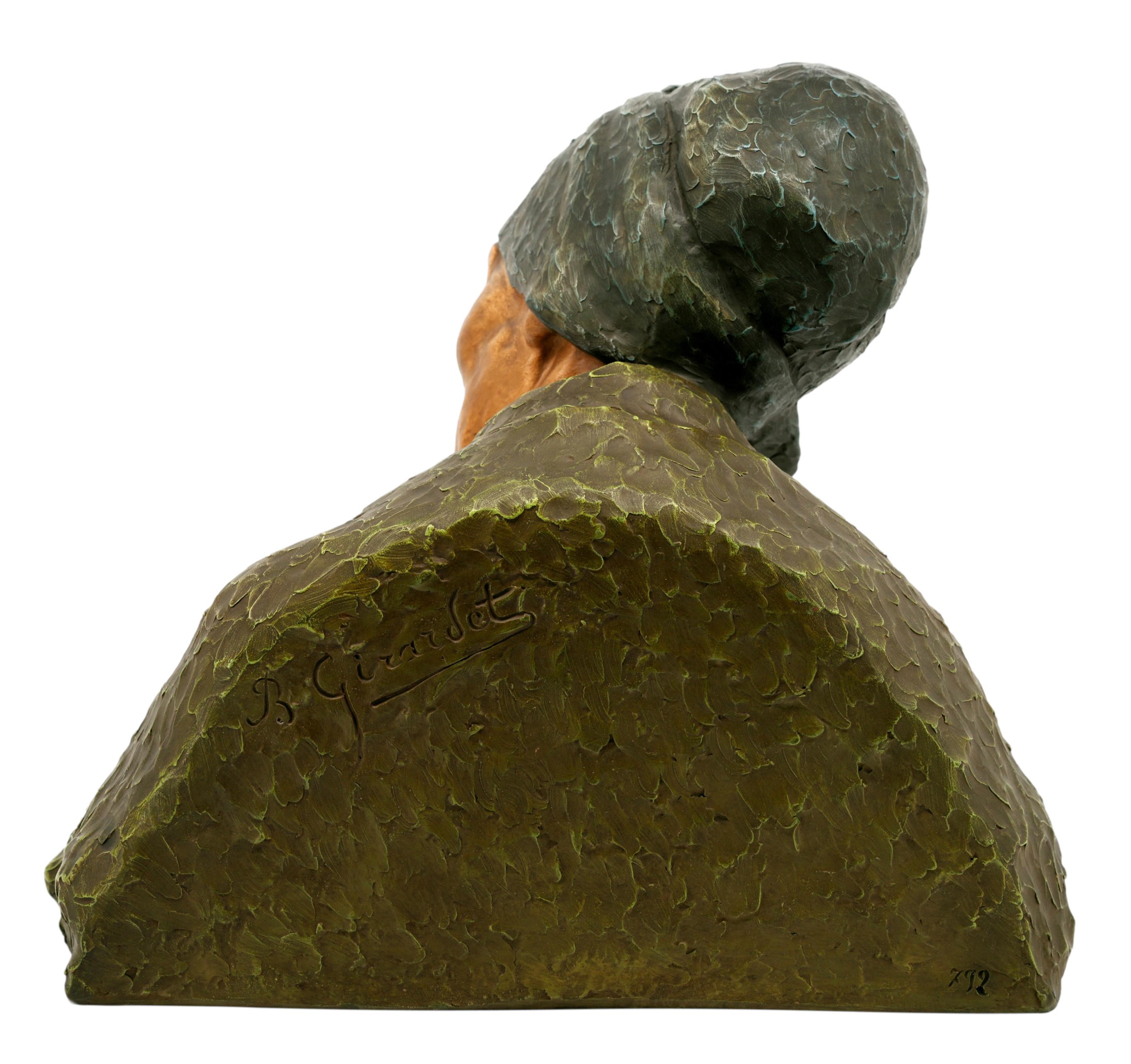 Berthe GIRARDET Alte Frau Alte Frauenbüste Skulptur, ca.1900 im Angebot 3