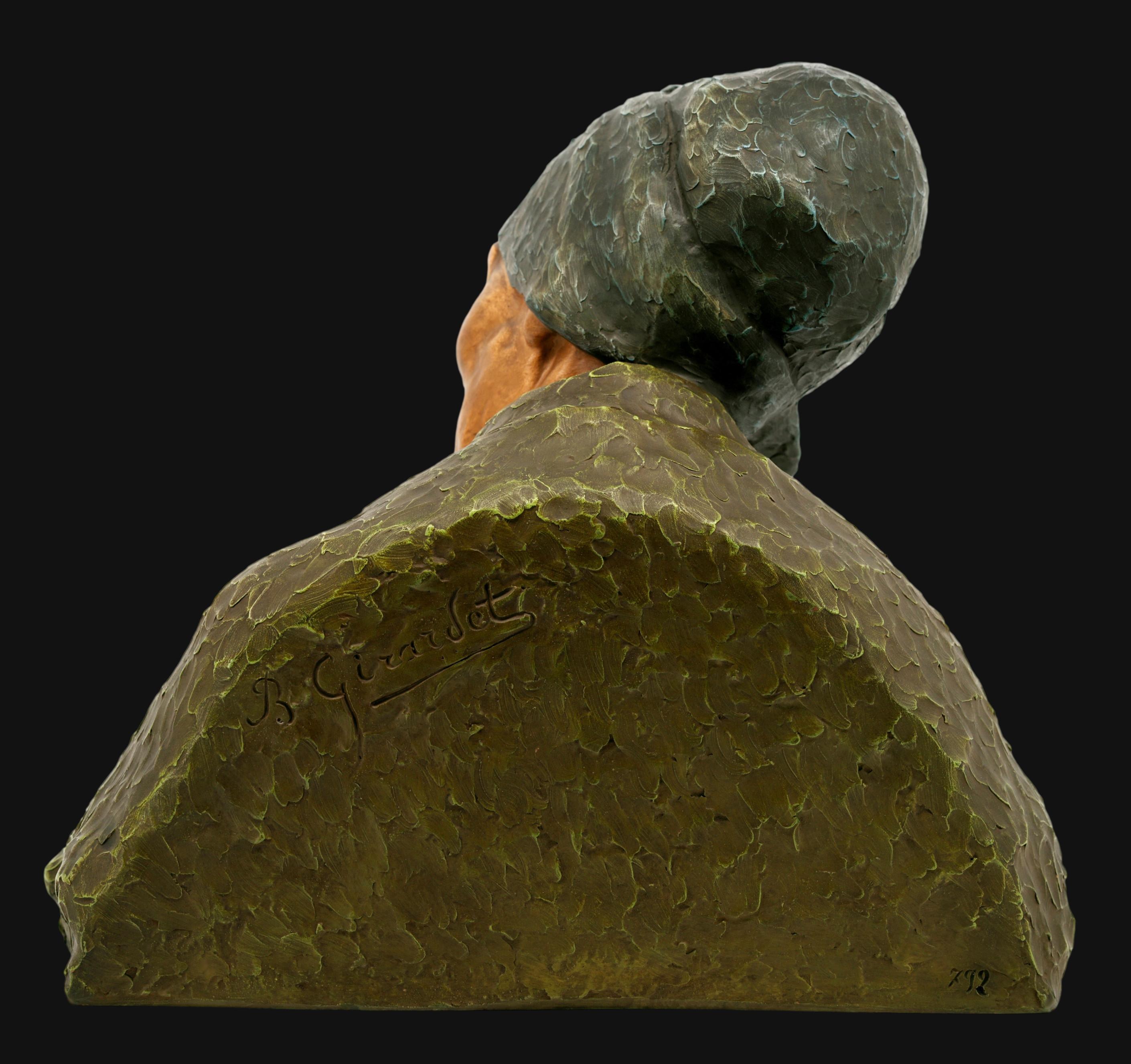 Berthe GIRARDET Alte Frau Alte Frauenbüste Skulptur, ca.1900 im Angebot 4