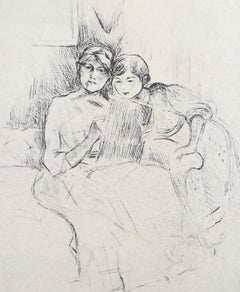 The Lesson, Impressionist Collotype after Berthe Morisot