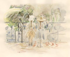 Vintage (after) Berthe Morisot - "Jardin des Tuileries" pochoir