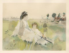(after) Berthe Morisot - "Jeune femme et enfant" pochoir