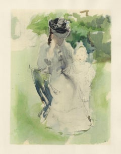 (after) Berthe Morisot - "Madame Pontillon et sa fille Blanche" pochoir