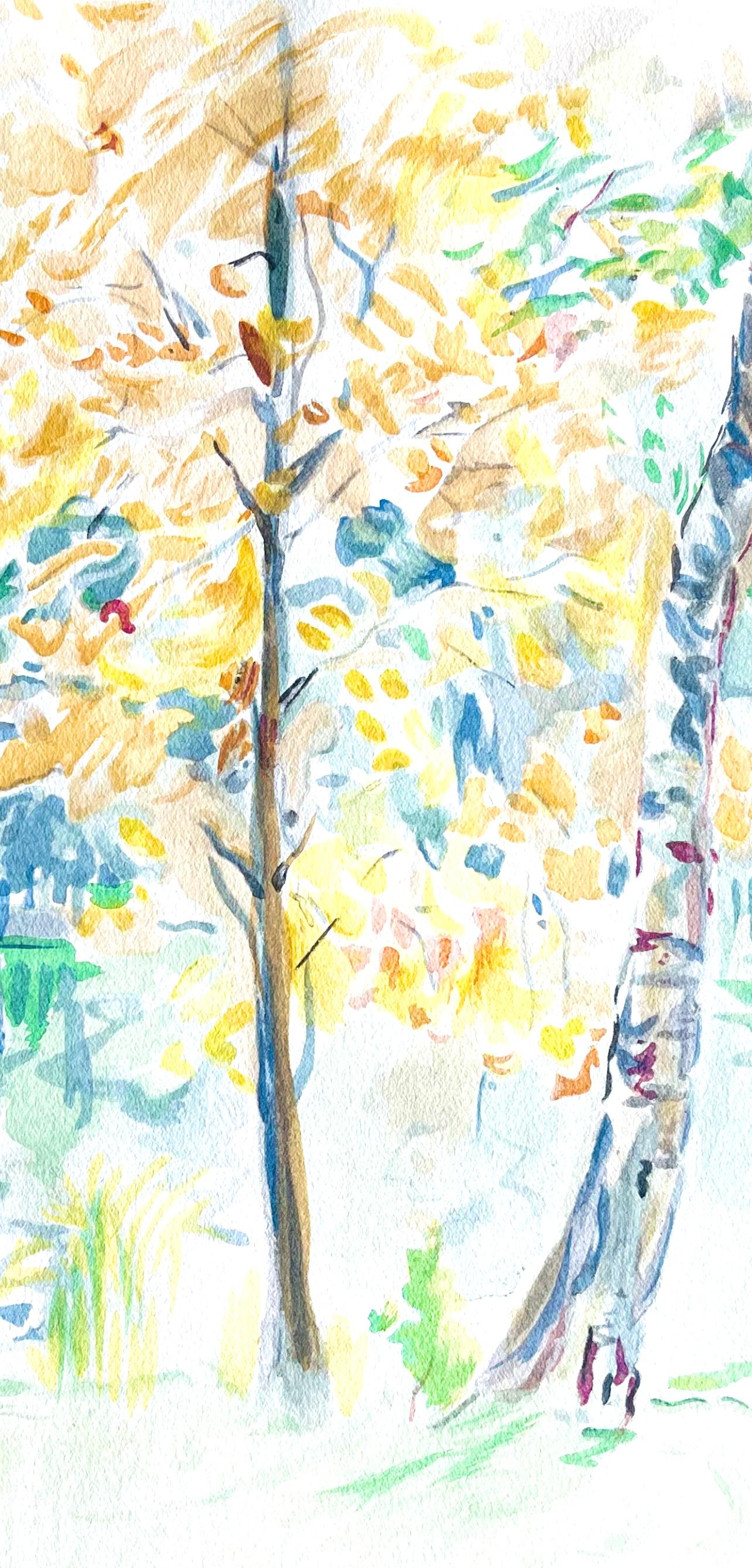 Morisot, Arbres roux, Berthe Morisot Seize Aquarelles (after) For Sale 1