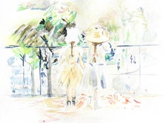 Vintage Morisot, Au Jardin des Tuileries, Berthe Morisot Seize Aquarelles (after)