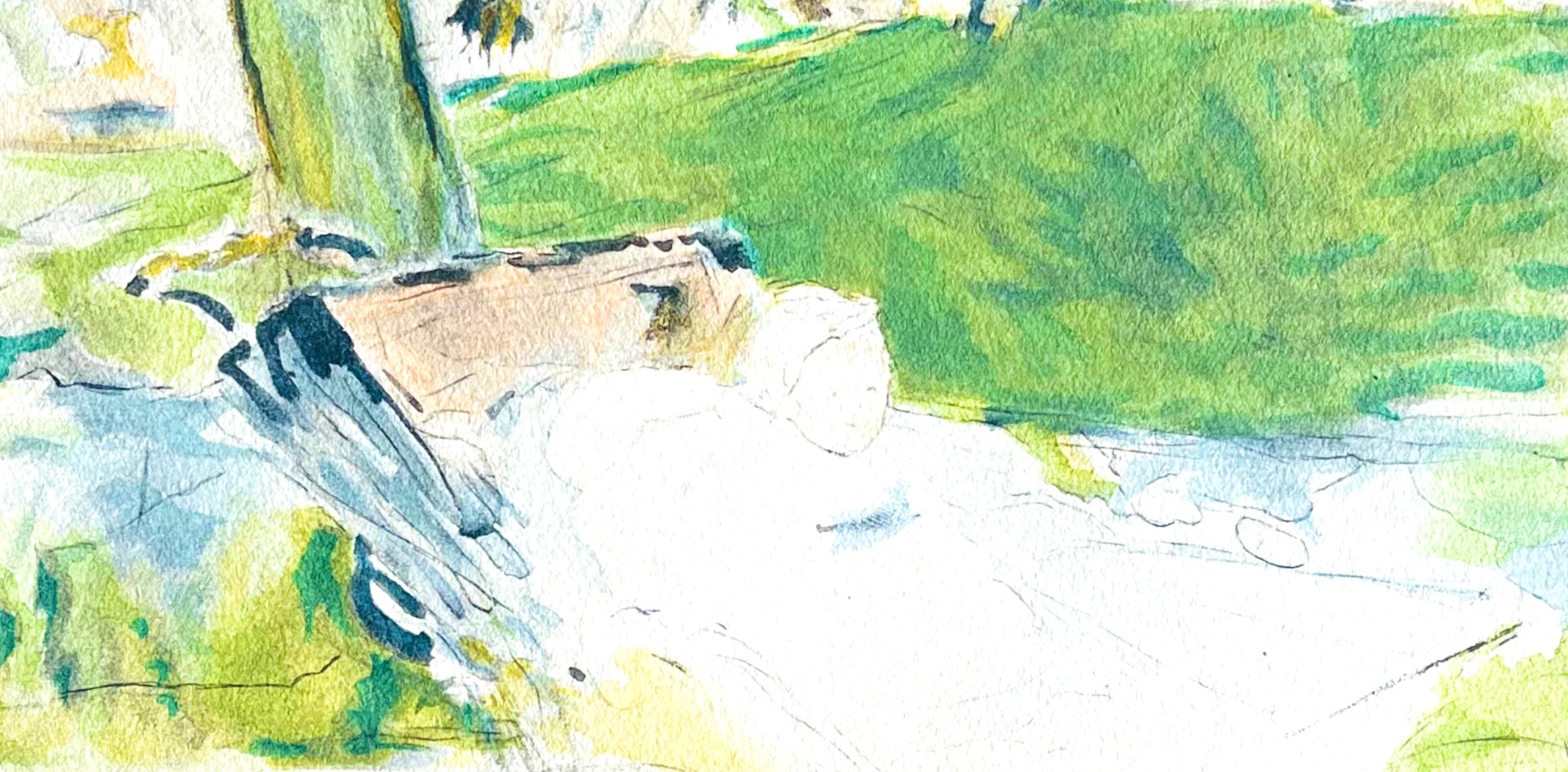 Morisot, Bibi dans sa voiture au bois, Berthe Morisot Seize Aquarelles (after) For Sale 1