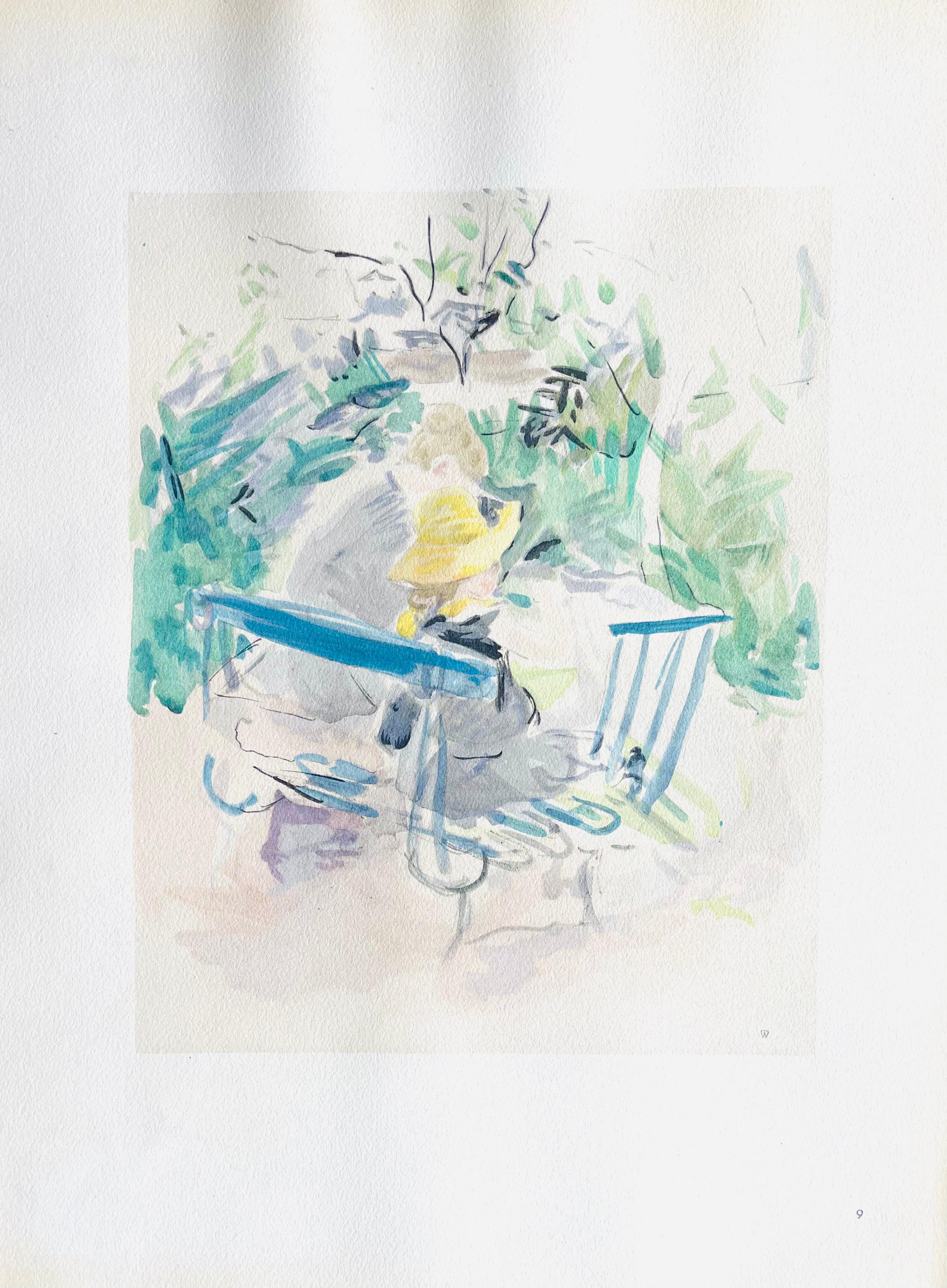 Morisot, Fillette et sa bonne sur un banc (after) For Sale 1