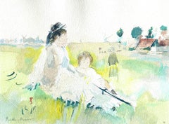Morisot, Jeune Femme et Enfant dans l'herbe (Mme Gobillard et sa fille) (after)