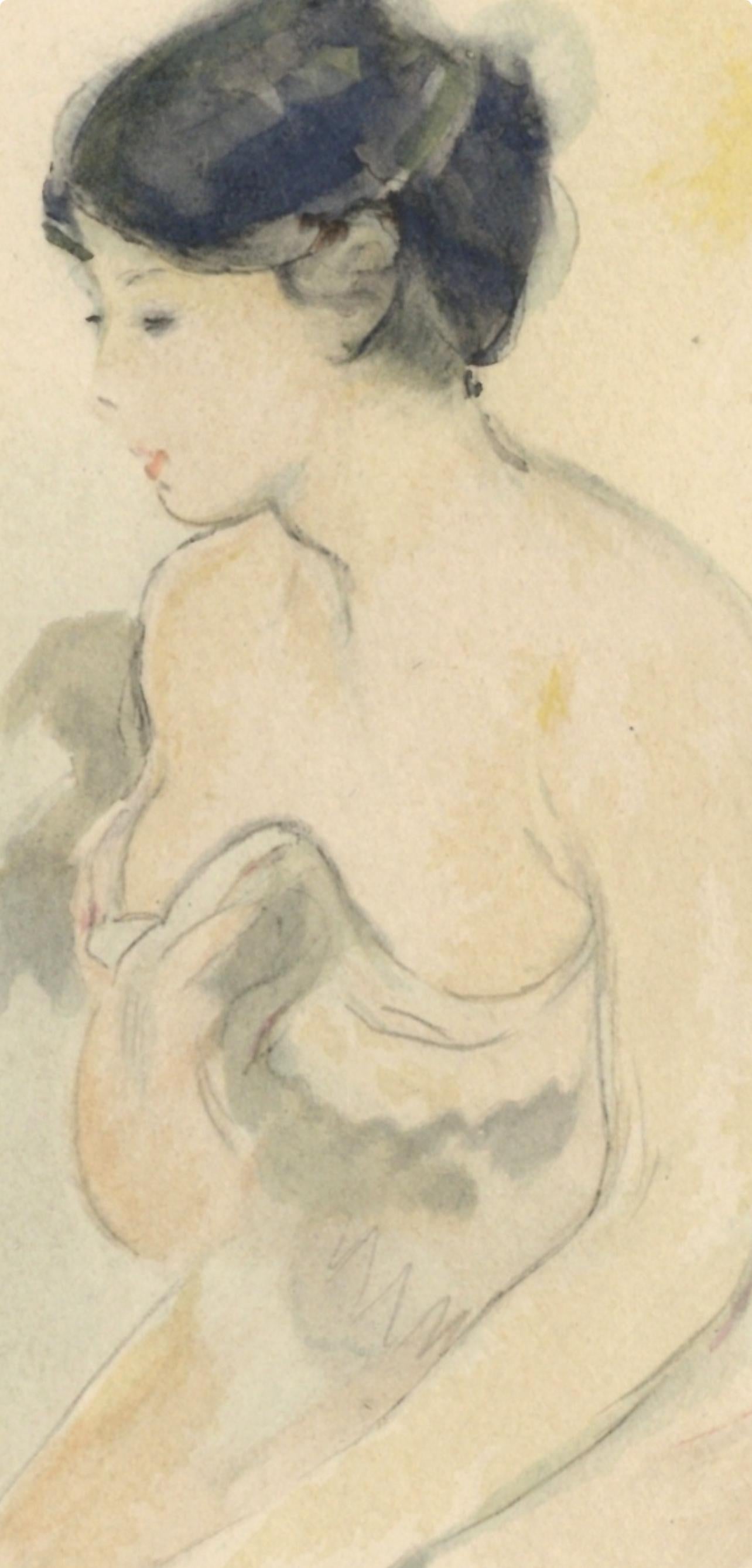 Morisot, La jeune femme décolletée, Berthe Morisot Seize Aquarelles (d'après) 2