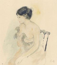 Morisot, La jeune femme décolletée, Berthe Morisot Seize Aquarelles (after)