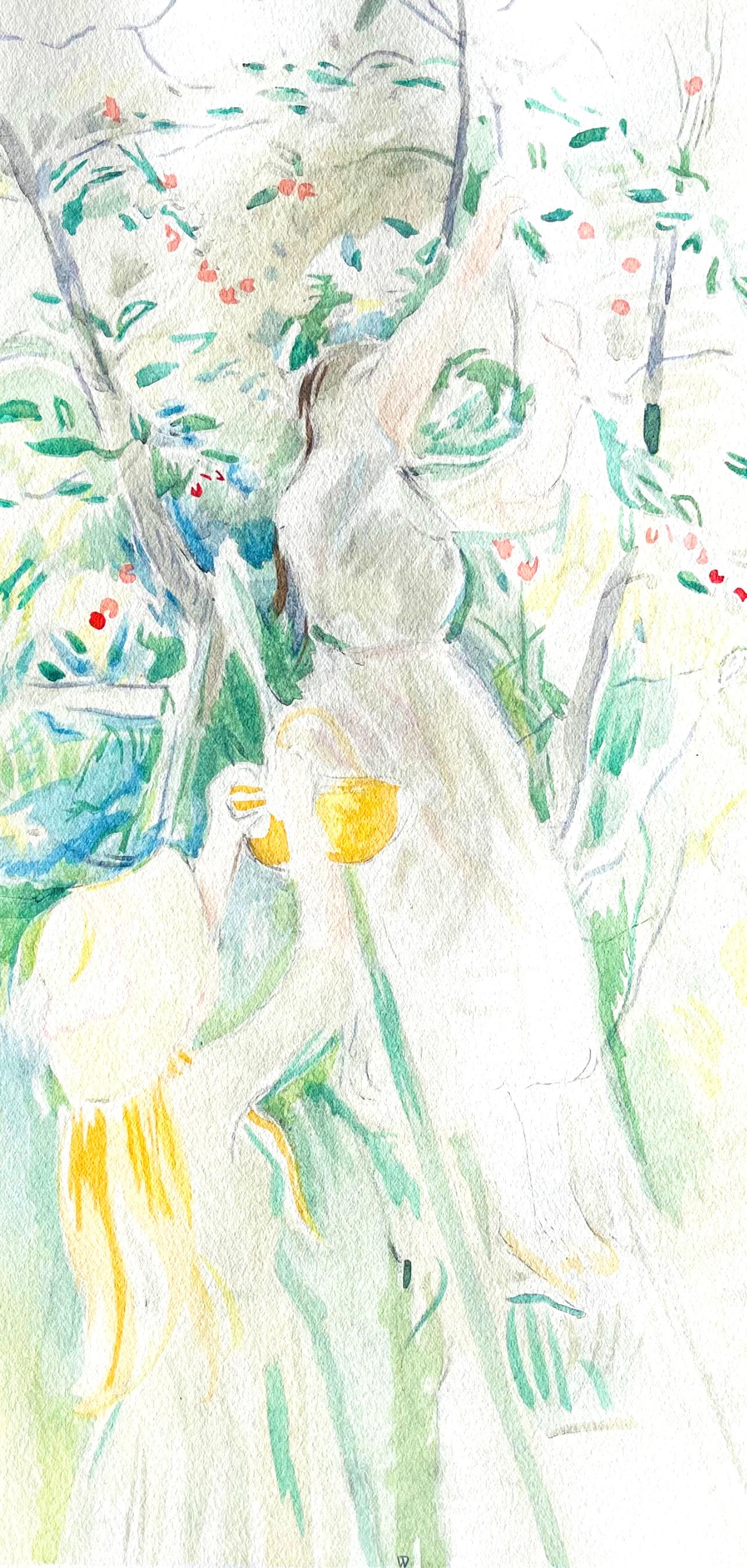 Morisot, Le Cerisier, Berthe Morisot Seize Aquarelles (after) For Sale 1