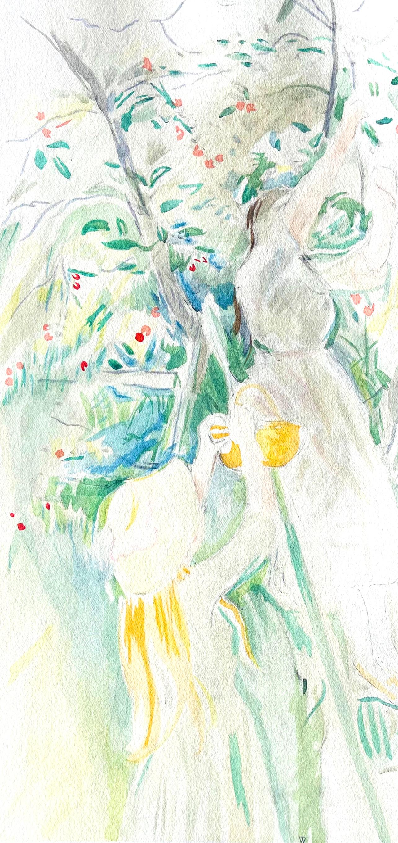 Morisot, Le Cerisier, Berthe Morisot Seize Aquarelles (after) For Sale 2