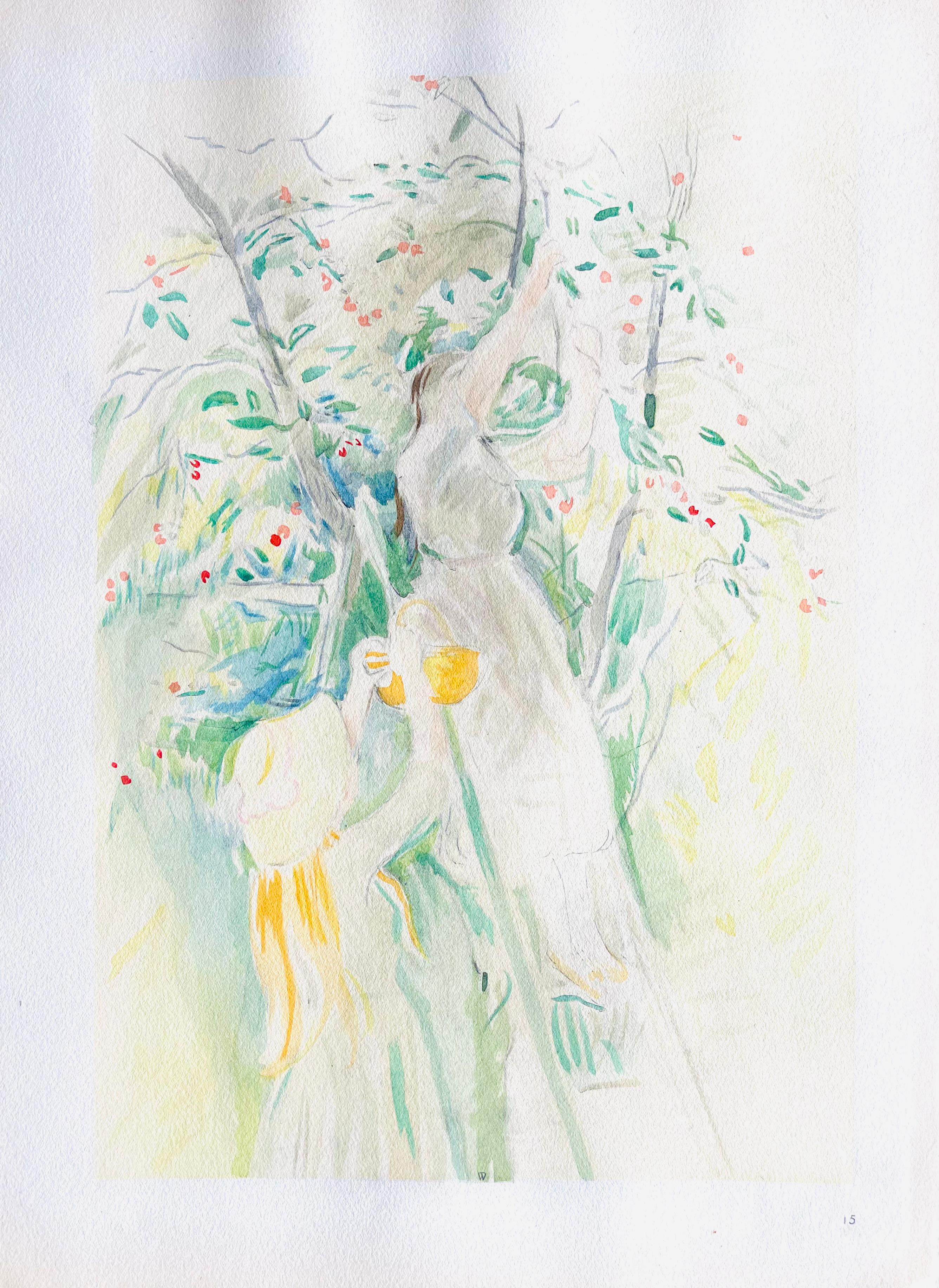 Morisot, Le Cerisier, Berthe Morisot Seize Aquarelles (after) For Sale 4