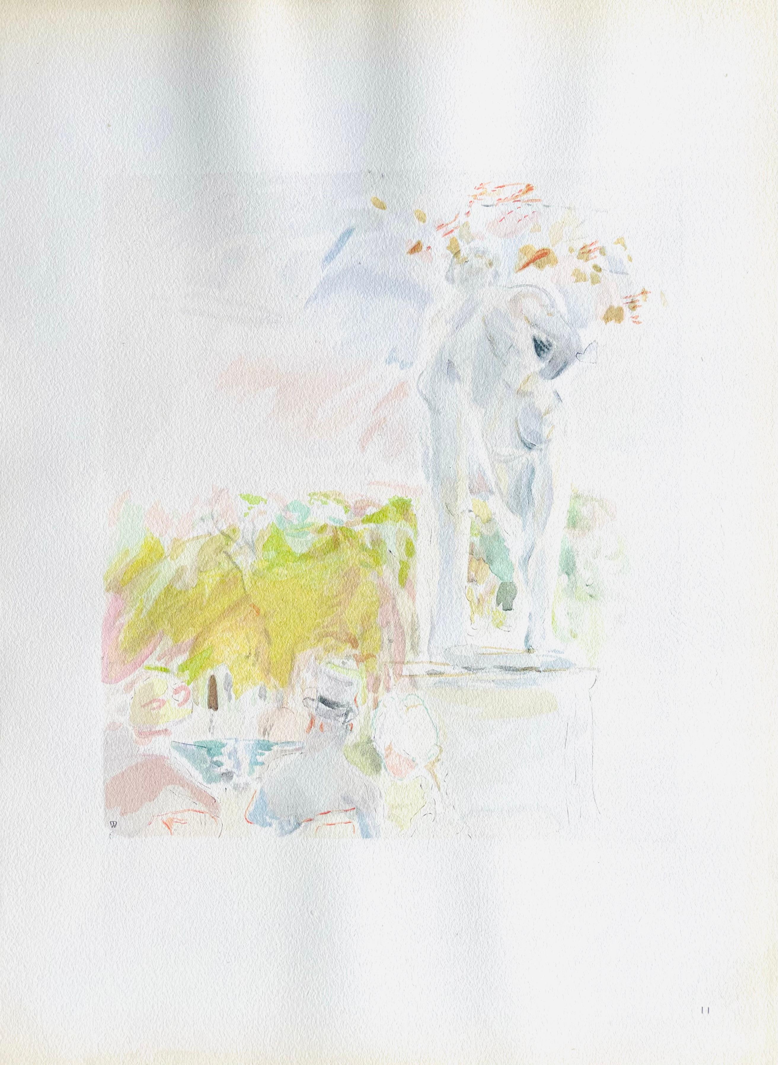 Morisot, Les Tuileries, Berthe Morisot Seize Aquarelles (after) For Sale 4
