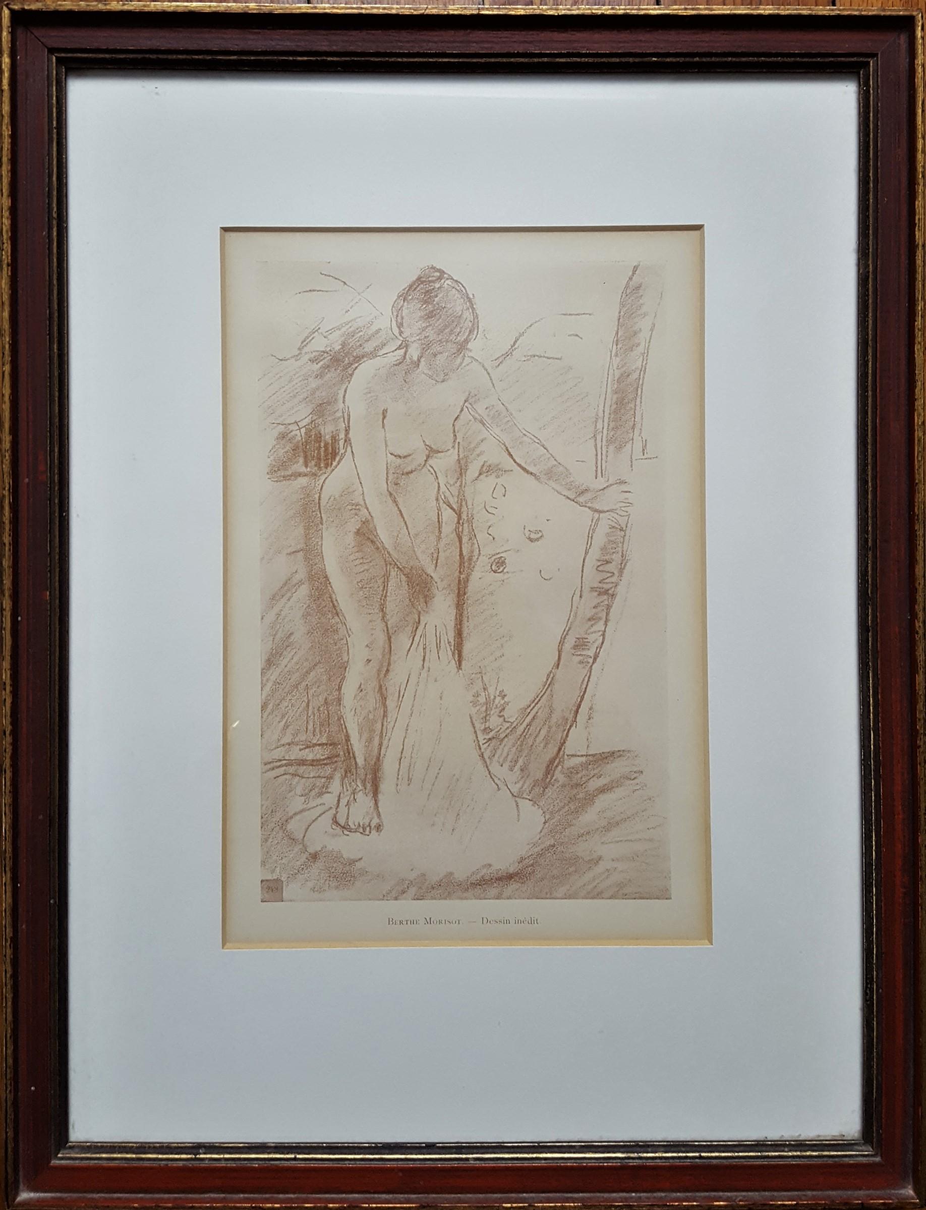 Stehender Badegast – Print von Berthe Morisot