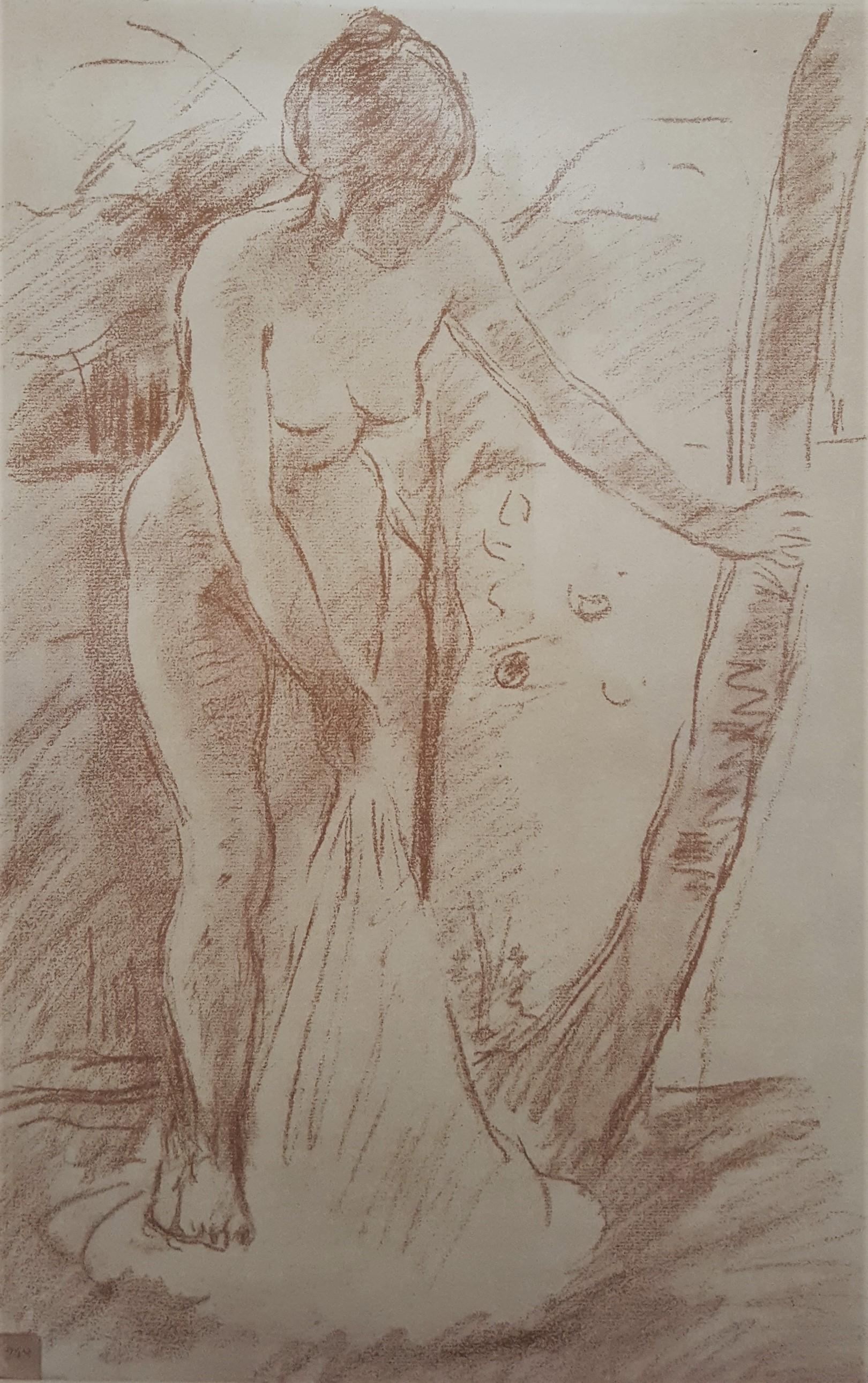 Berthe Morisot Nude Print – Stehender Badegast
