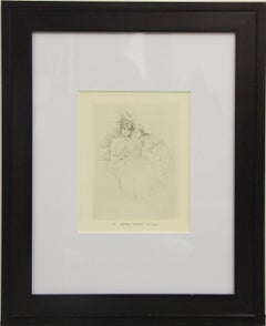"The Lesson" by Berthe Morisot. Etching and Drypoint Print Framed. 