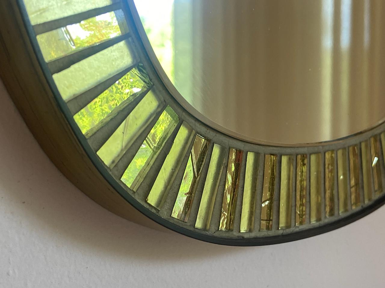 Berthold Müller 1950s Brass Mosaic Mirror Oerlinghausen, Germany In Good Condition In Krefeld, DE