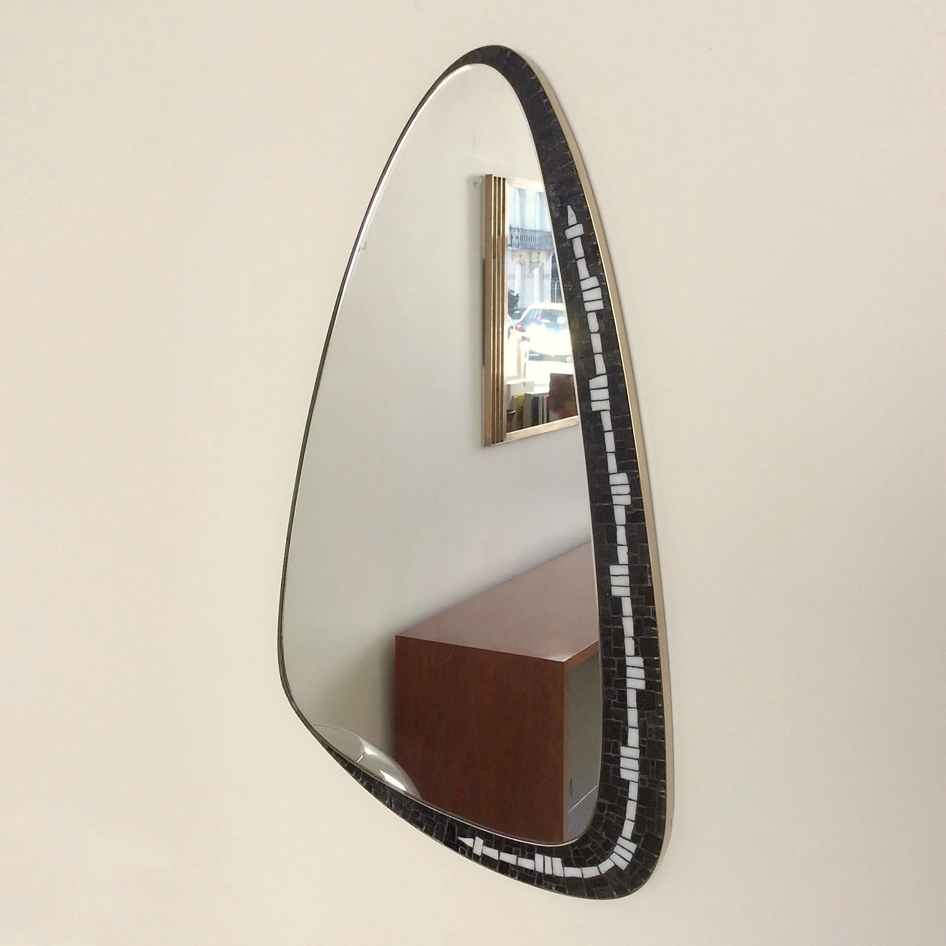 Berthold Müller Asymetrical Wall Mirror, circa 1950, Germany. In Good Condition In Brussels, BE