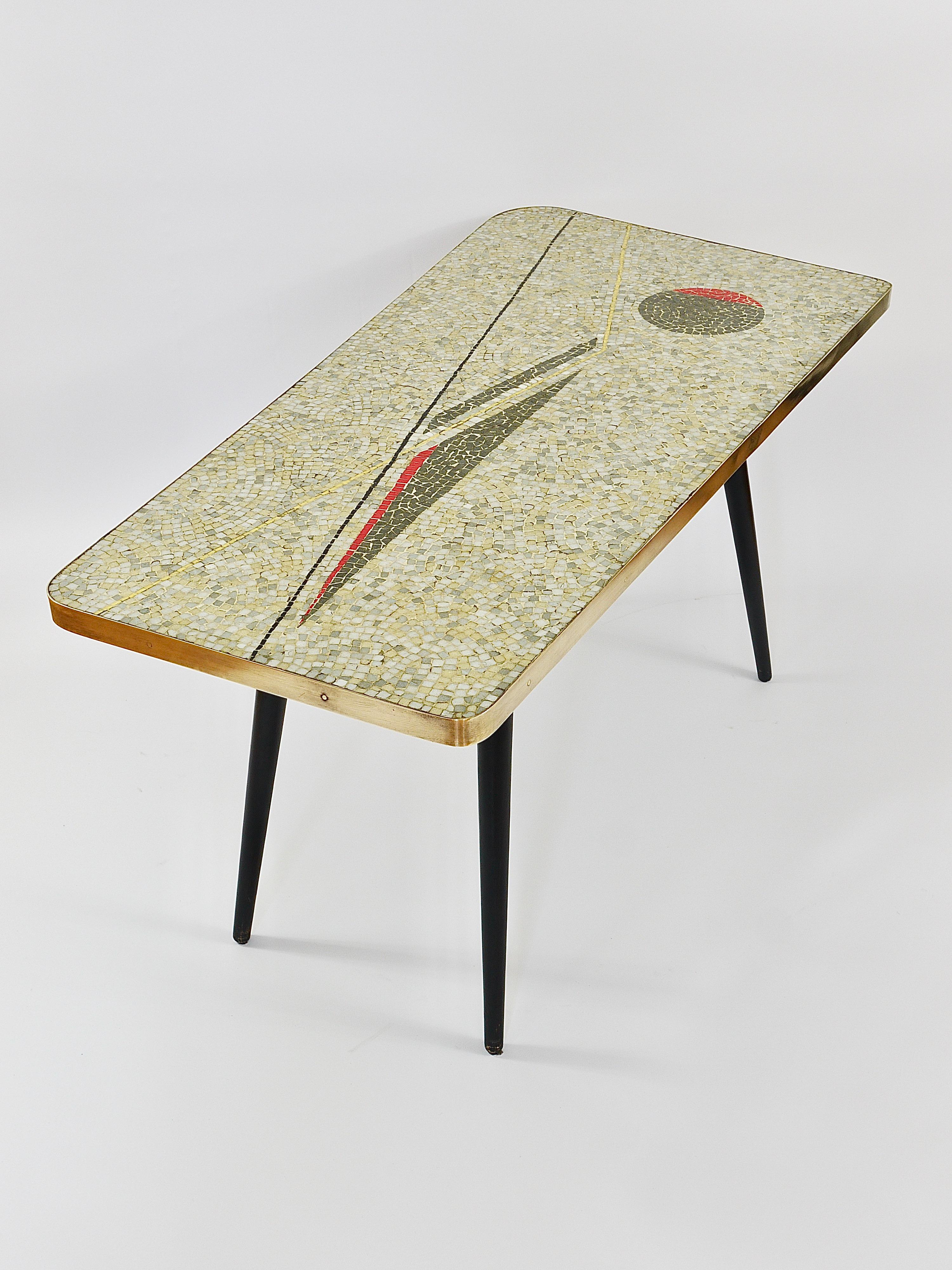 Berthold Muller Asymmetrical Mosaic Tile Coffee or Sofa Table, Germany, 1950s For Sale 6