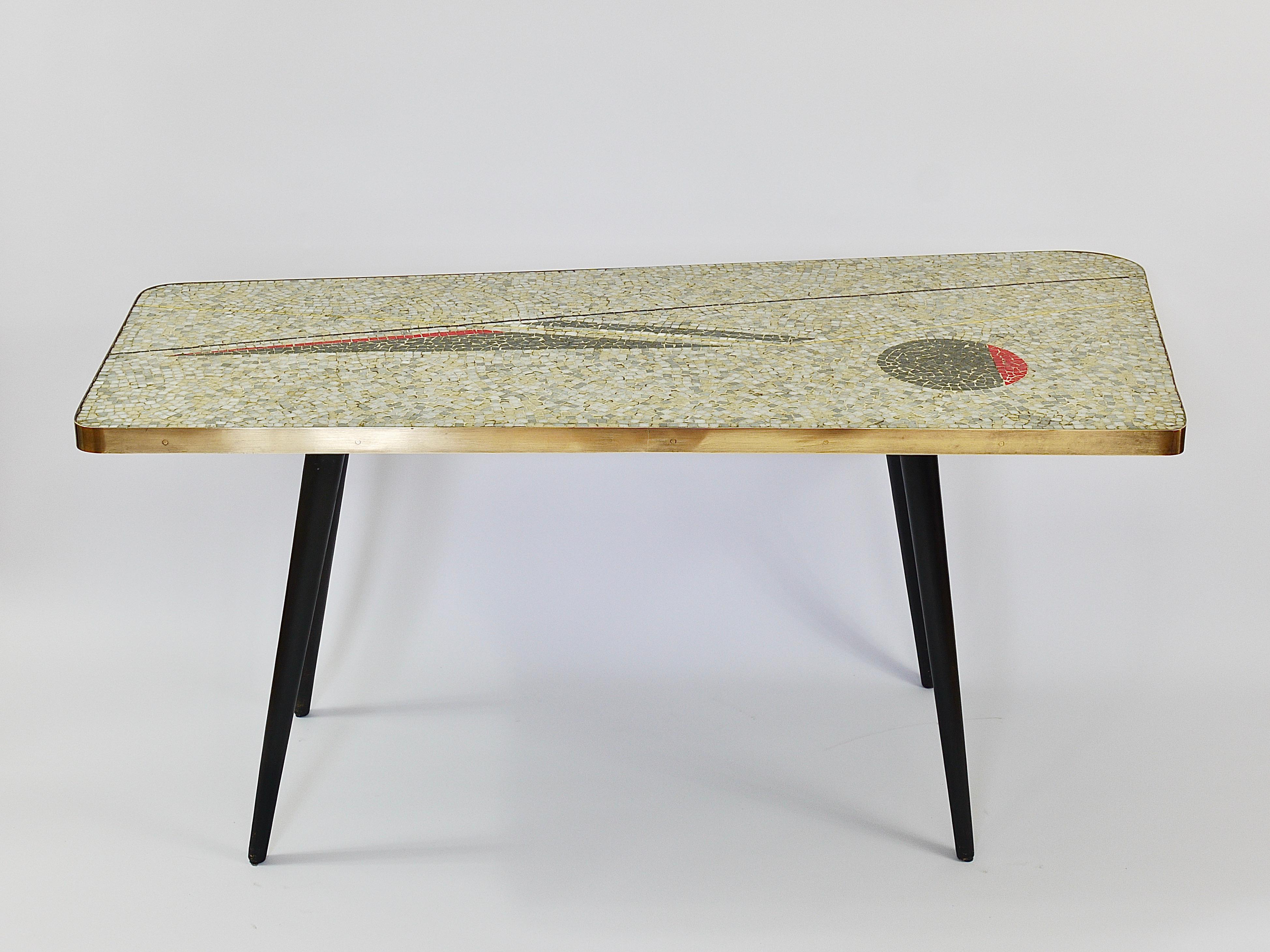 Berthold Muller Asymmetrical Mosaic Tile Coffee or Sofa Table, Germany, 1950s For Sale 11