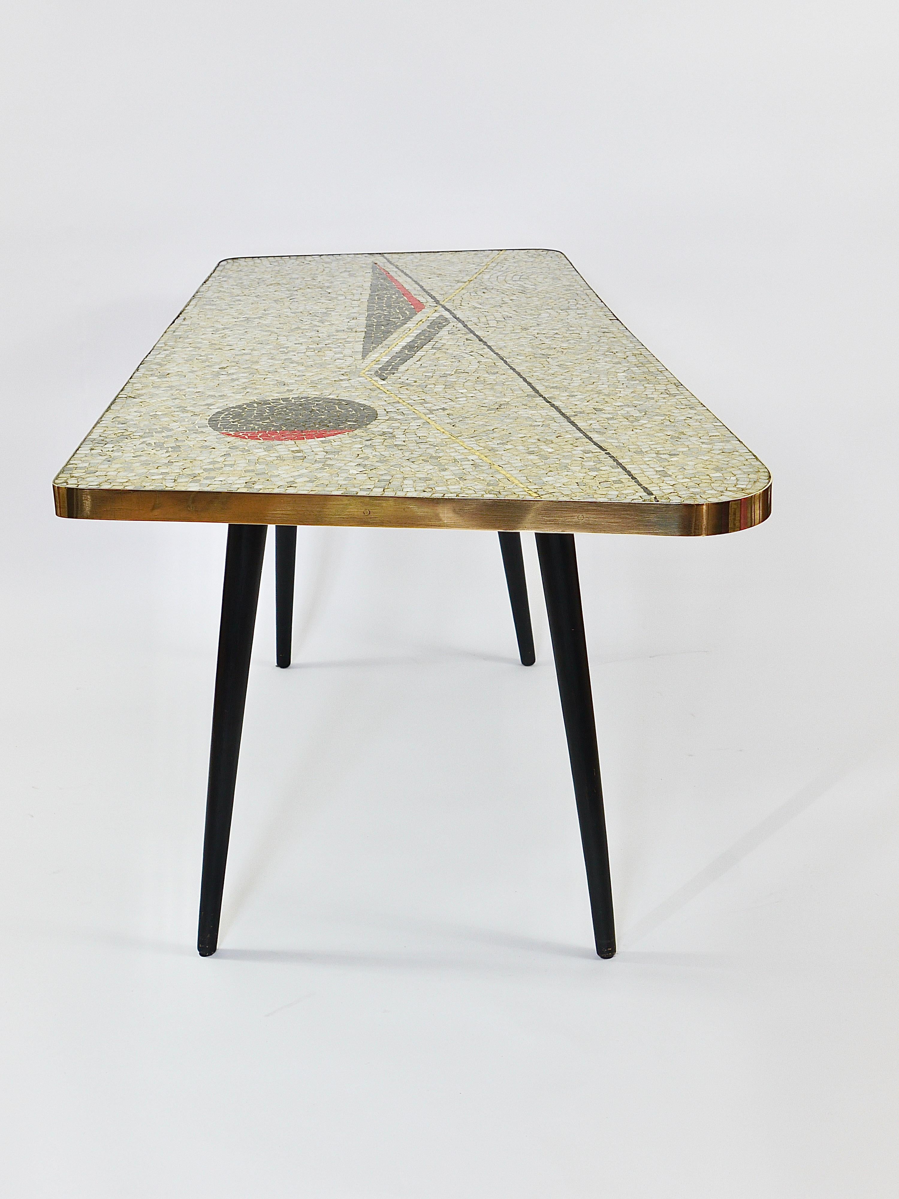 Berthold Muller Asymmetrical Mosaic Tile Coffee or Sofa Table, Germany, 1950s For Sale 12