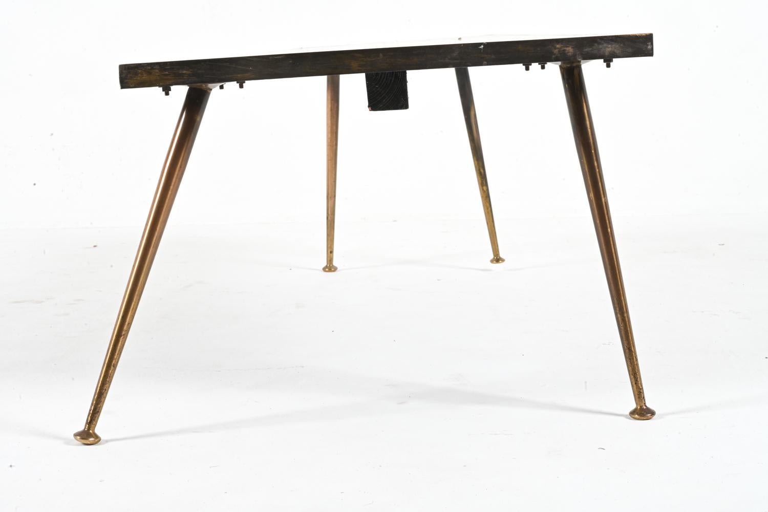 Berthold Muller Brass & Stone Mosaic Coffee Table, Germany, c. 1950's For Sale 10