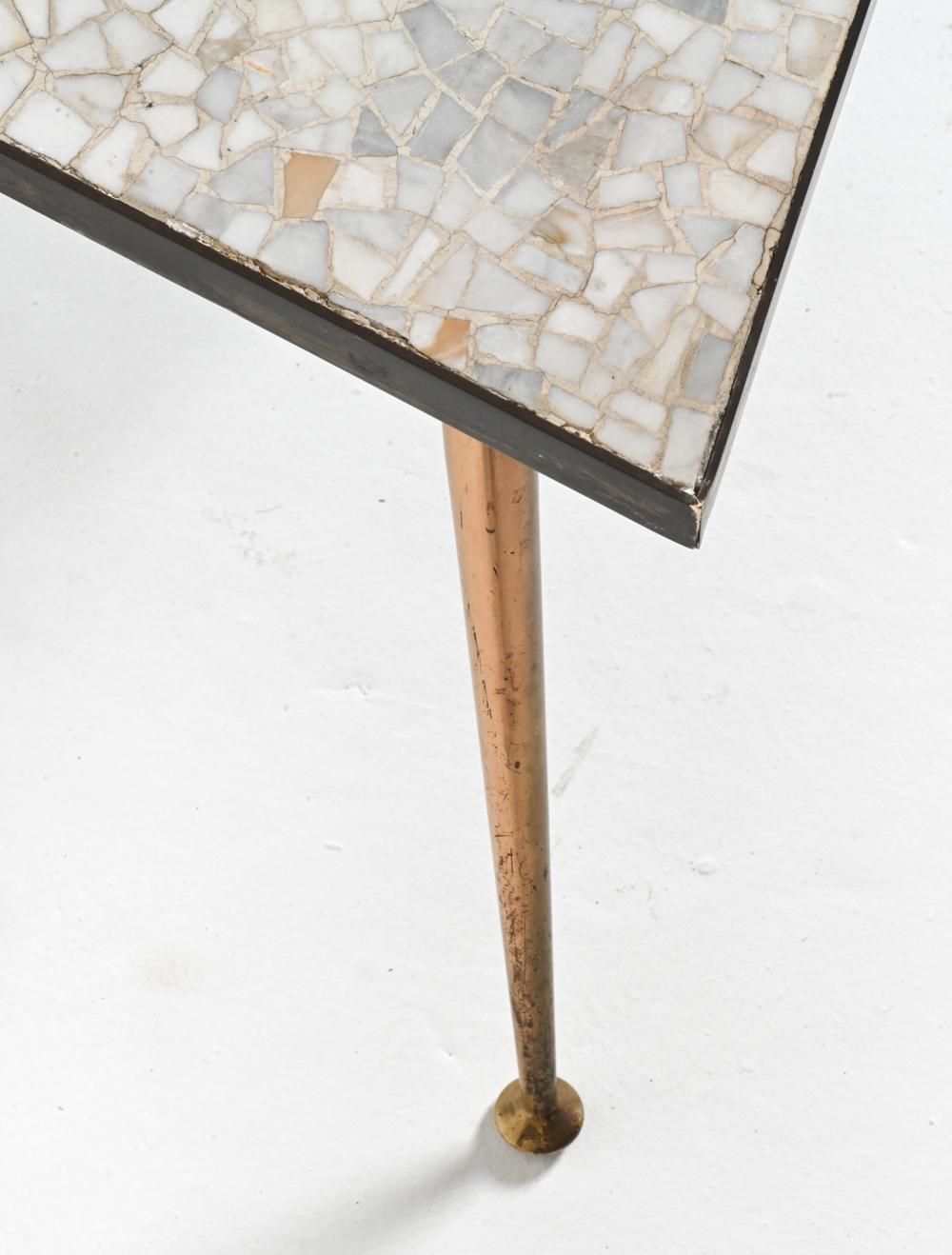 Table basse Berthold Muller en mosaïque de laiton et de pierres, Allemagne, vers les années 1950 en vente 9