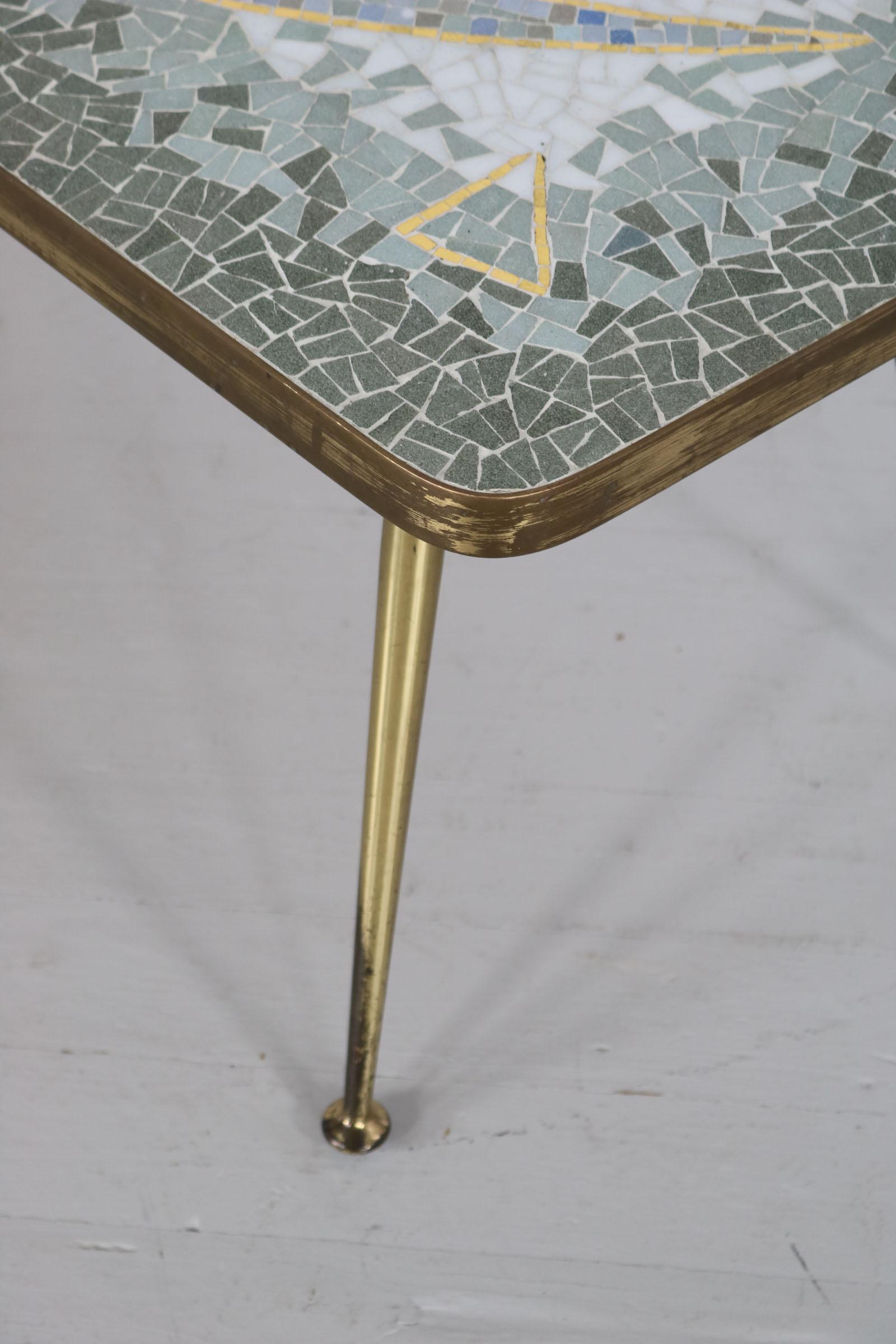Berthold Müller German Midcentury Mosaic Sofa Table, 1950 For Sale 2