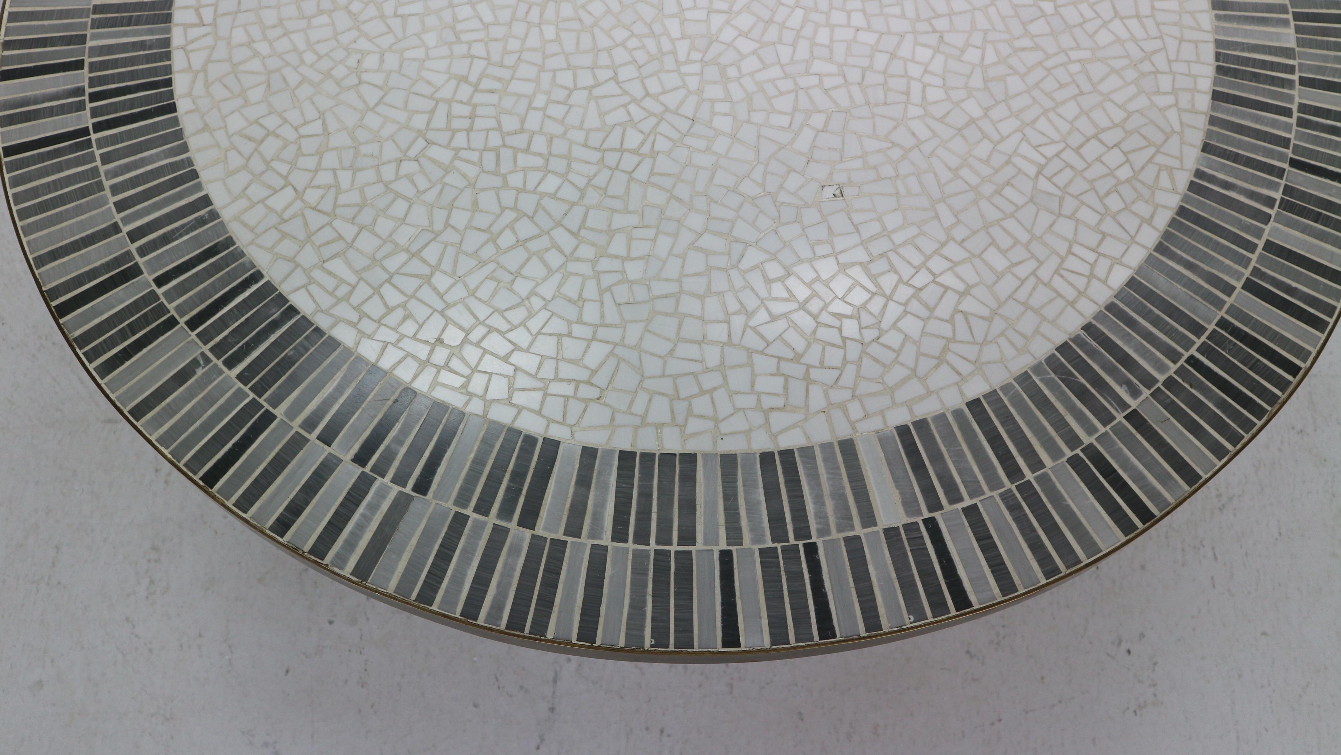 Berthold Muller Large Round Mosaic Coffee Table, Germany, 1960s 3