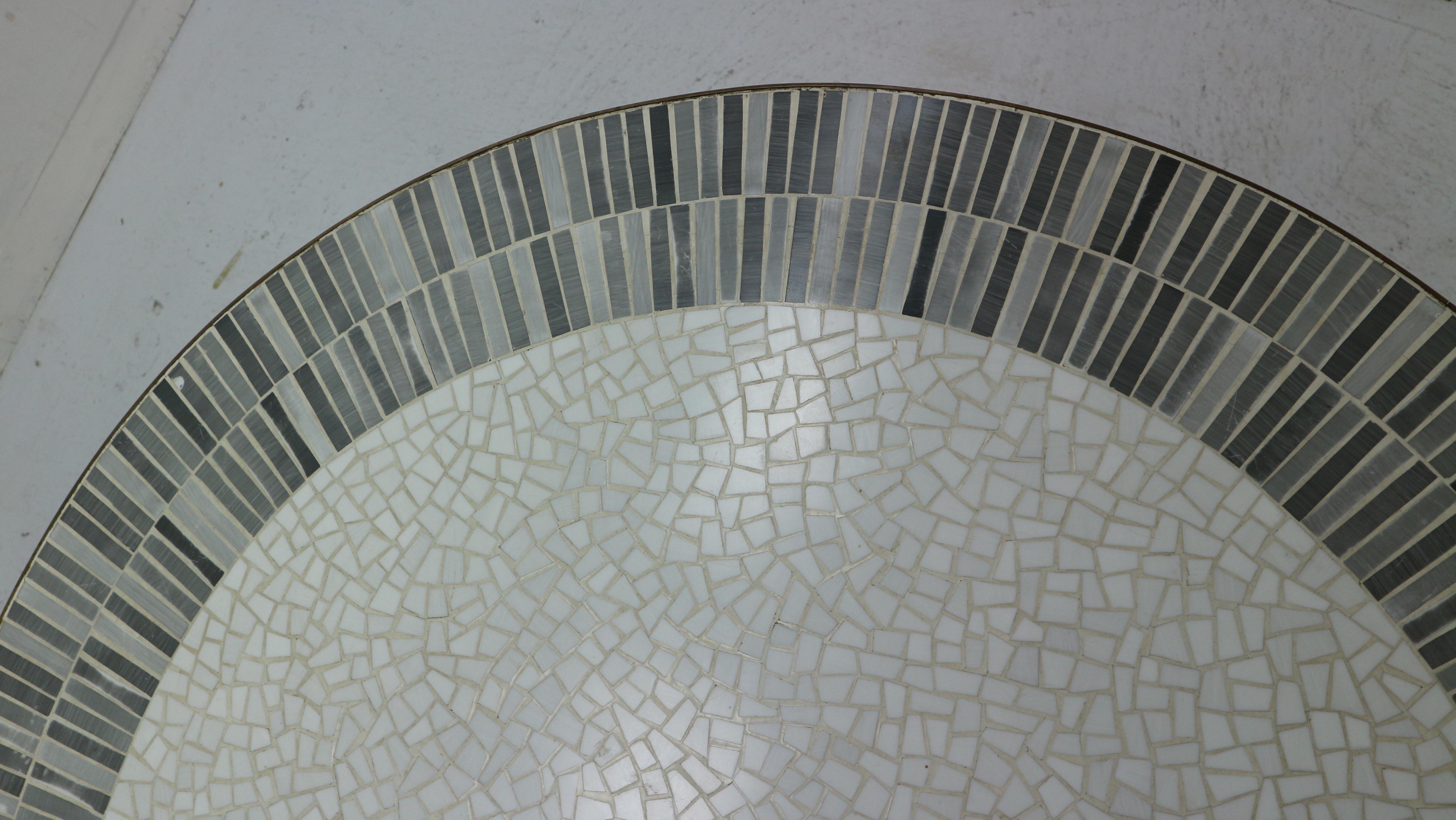 Berthold Muller Large Round Mosaic Coffee Table, Germany, 1960s 7