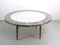 Berthold Muller Large Round Mosaic Coffee Table, Germany, 1960s