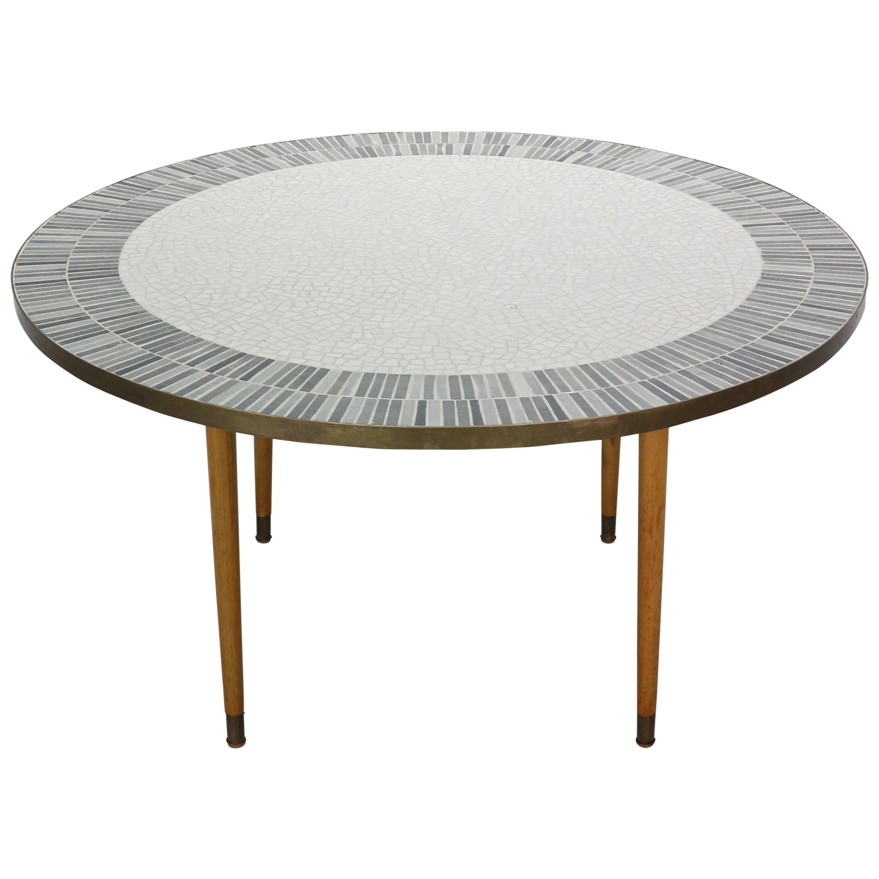 Berthold Muller Large Round Mosaic Coffee Table, Germany, 1960s
