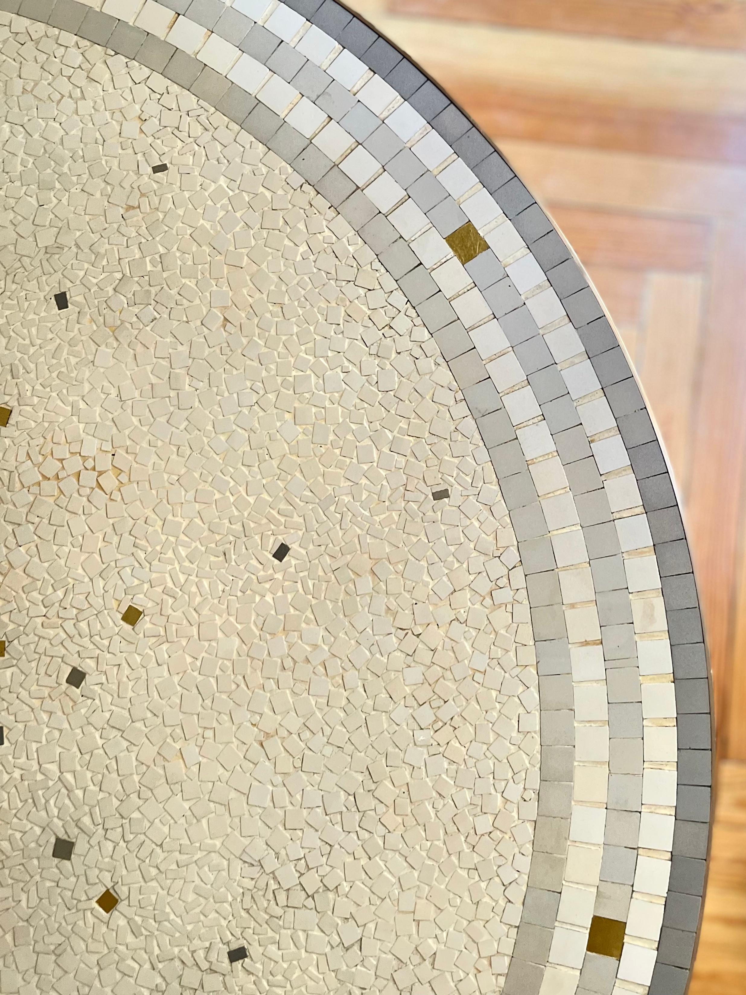 Table en mosaïque et laiton de Berthold Müller en vente 4